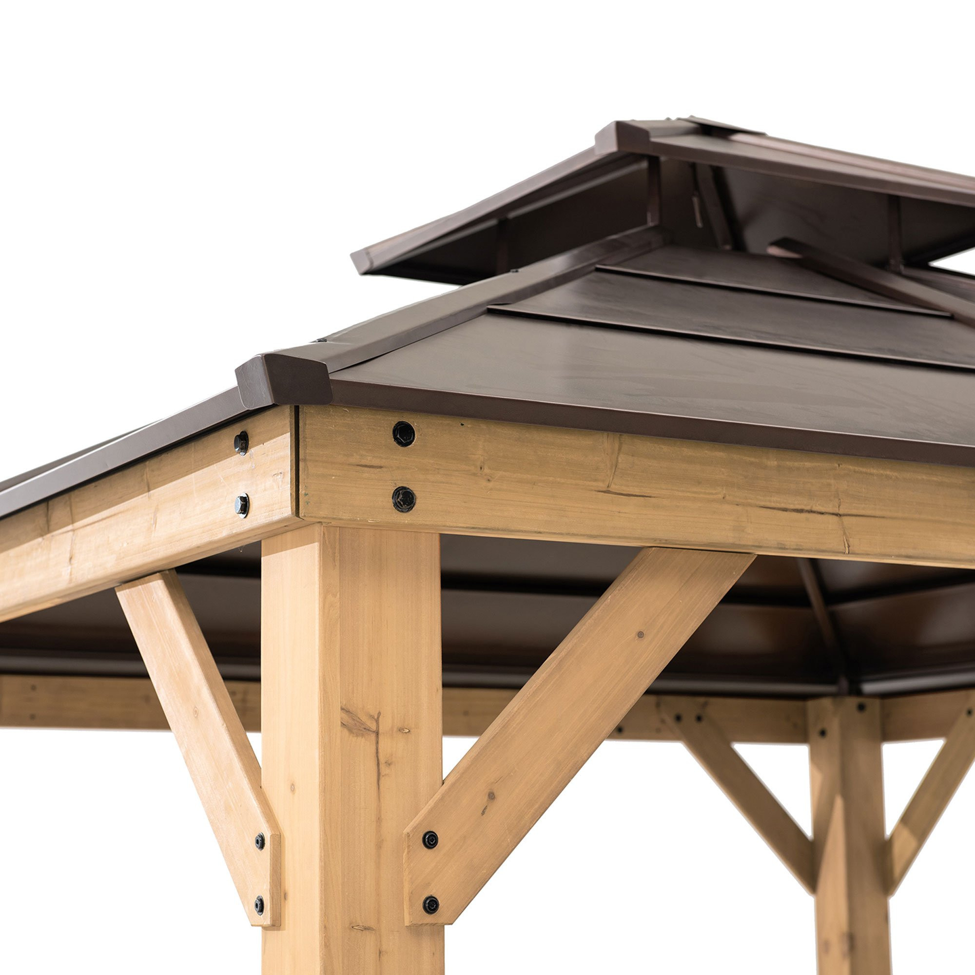 10 x 10 ft. Cedar-Framed Gazebo with Steel 2-Tier Hip Roof Hardtop - Image 4