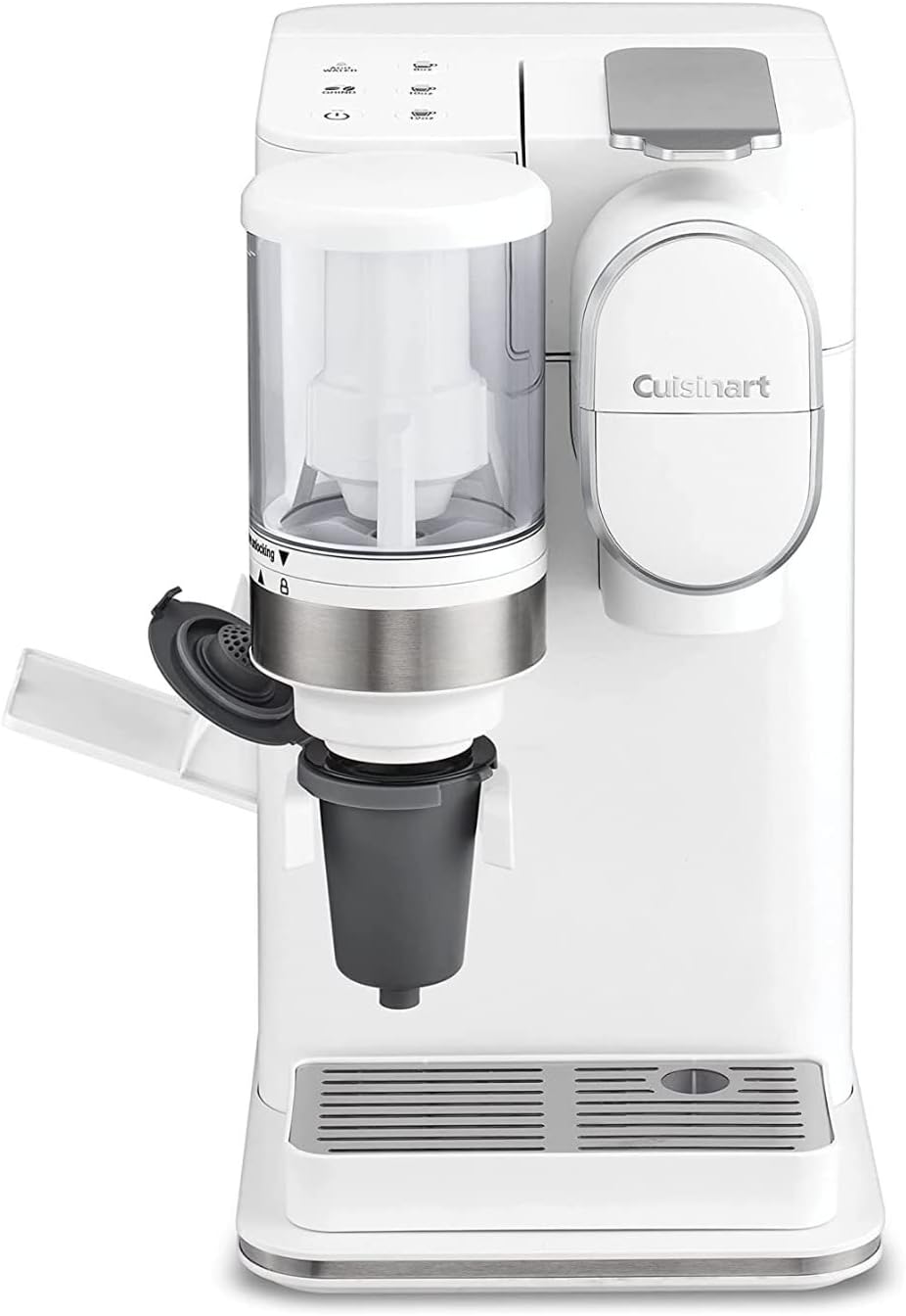 Single-Serve Coffee Maker + Coffee Grinder with 8 oz., 10 oz., and 12 oz. Serving Size, Compatible with Single-Cup Pods, 48-Ounce Removable Reservoir, Stainless Steel, DGB-2
