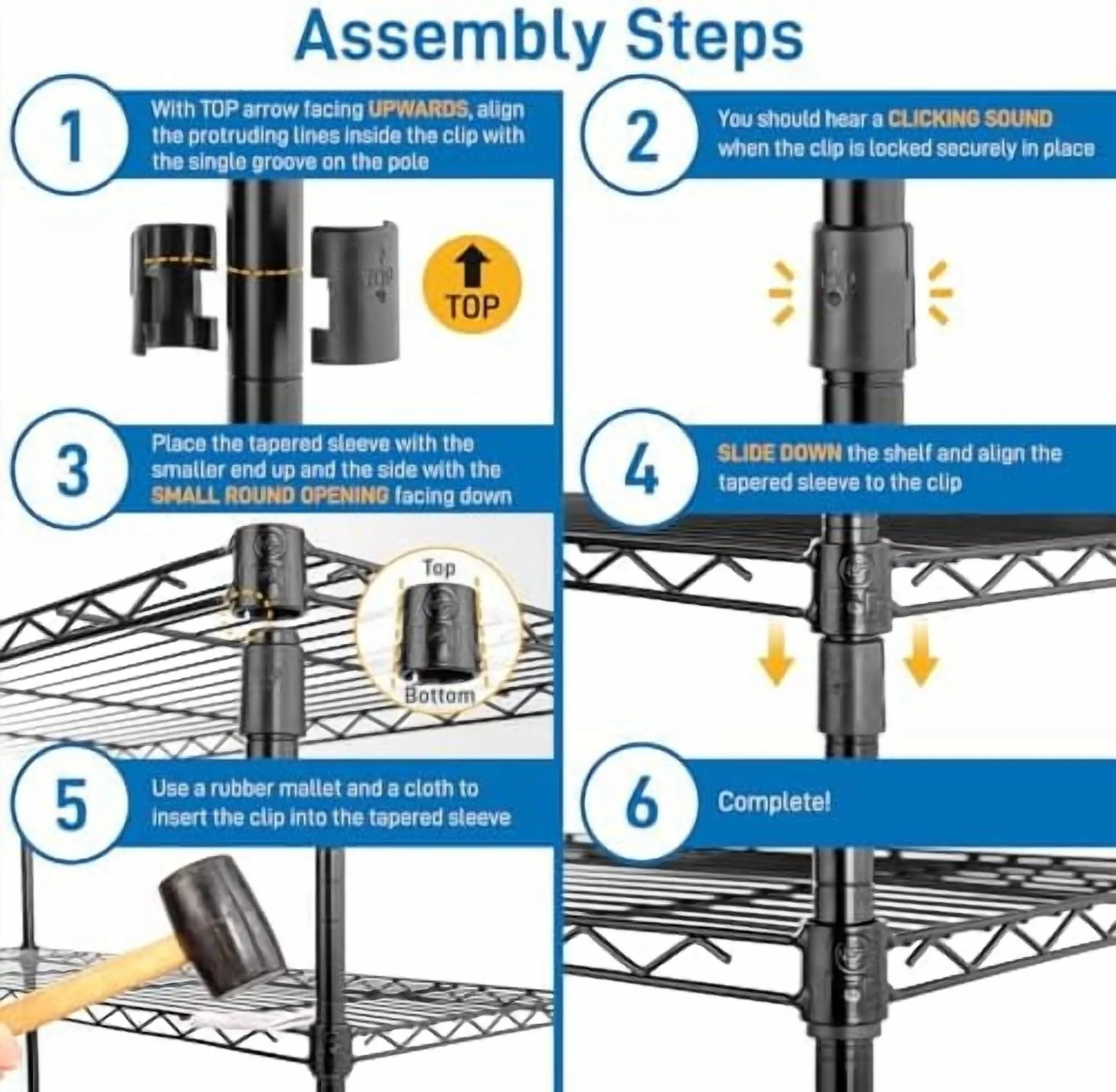Tier Storage Shelves Standing Shelf Units NSF Wire Garage Organizer Heavy Duty Garage Shelving Unit L Shaped Clothes Rack for Corner Laundry Bathroom Kitchen Pantry Closet (Black, 4 Tire) - Image 17