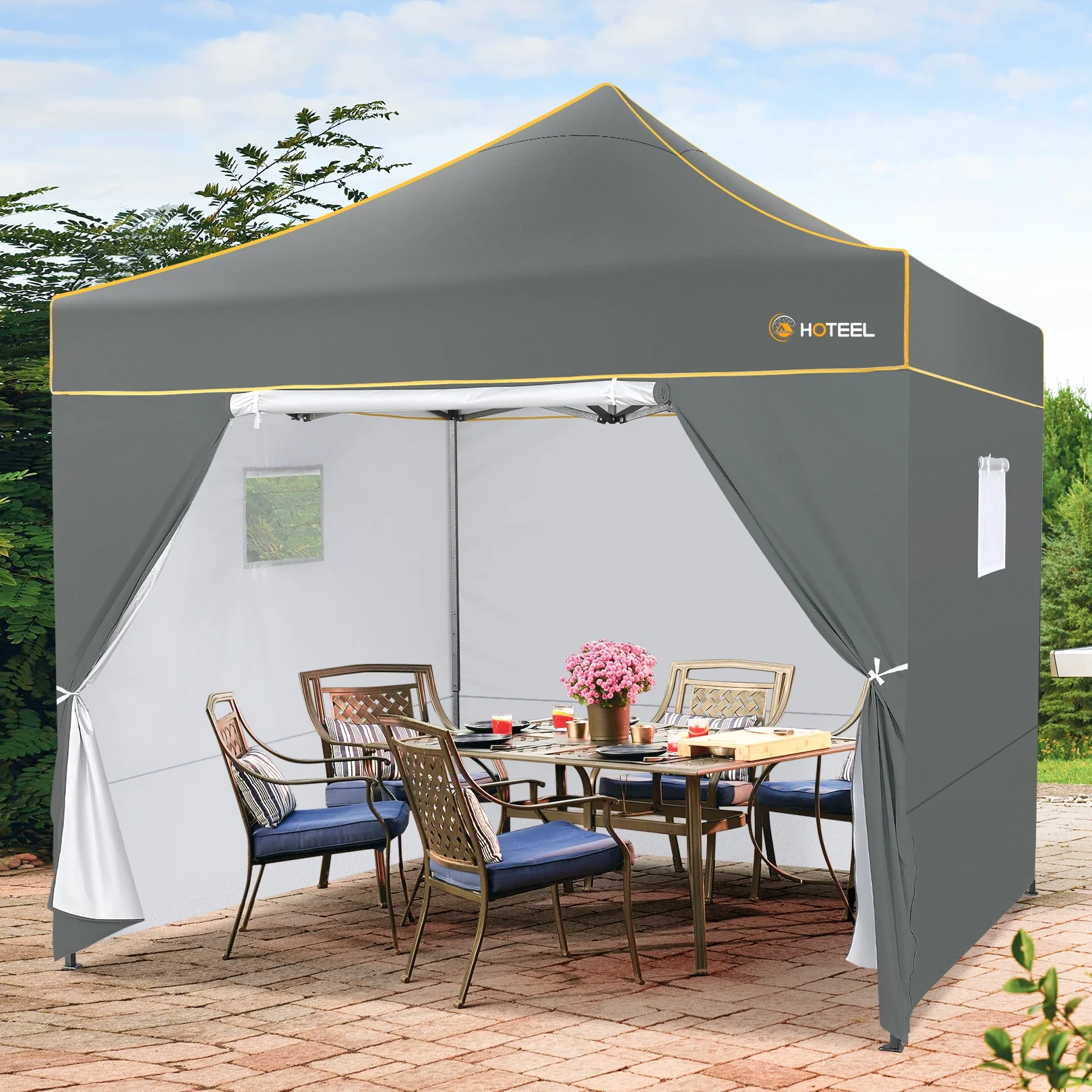 SANOPY 10'x10' Pop up Canopy Tent Anti-UV Waterproof Outdoor Gazebo Instant Party Wedding Backyard Canopy Tent Shade Shelter for Backyard, Patio, Parties,Khaki - Image 44