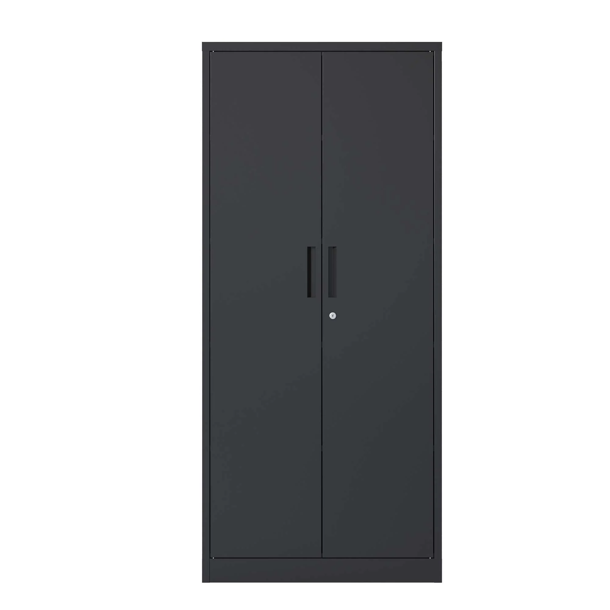 DUOSONG 71"H Metal Garage Storage Cabinet, Black Tool Steel Locking Cabinet With Doors And 3 Shelves, Tall Cabinets For Garage Storage Systems Lockable File Cabinet For Home Office, Classroom/Pantry - Image 9
