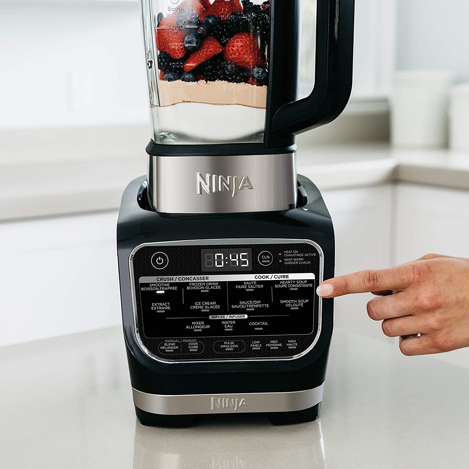 Cold& Hot Blender With 1400 Peak Watts Nonstick Glass Pitcher (HB152), 64 oz, Black - Image 6