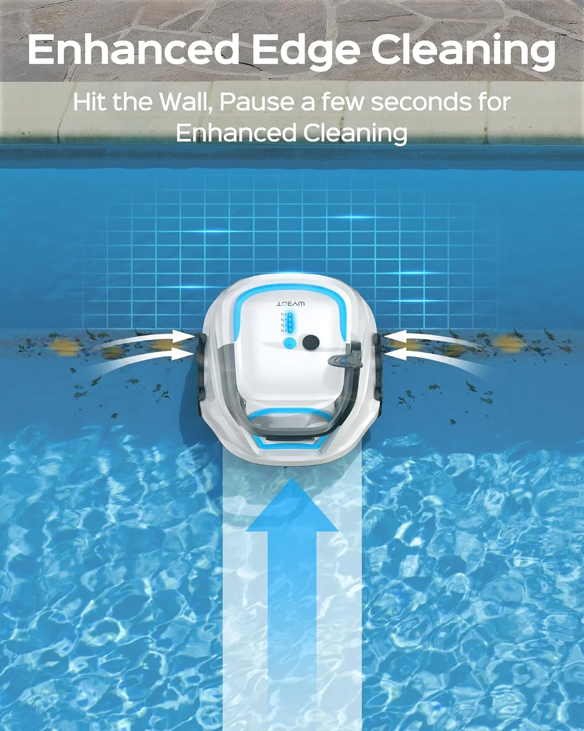 2025 New Upgraded WYBOT A1 Cordless Robotic Pool Vacuum Cleaner - Floor-Only Cleaning for Above Ground Flat-Bottom Pools (Up to 1,076 sq. ft), 120-Min Runtime, Black Green - Image 14