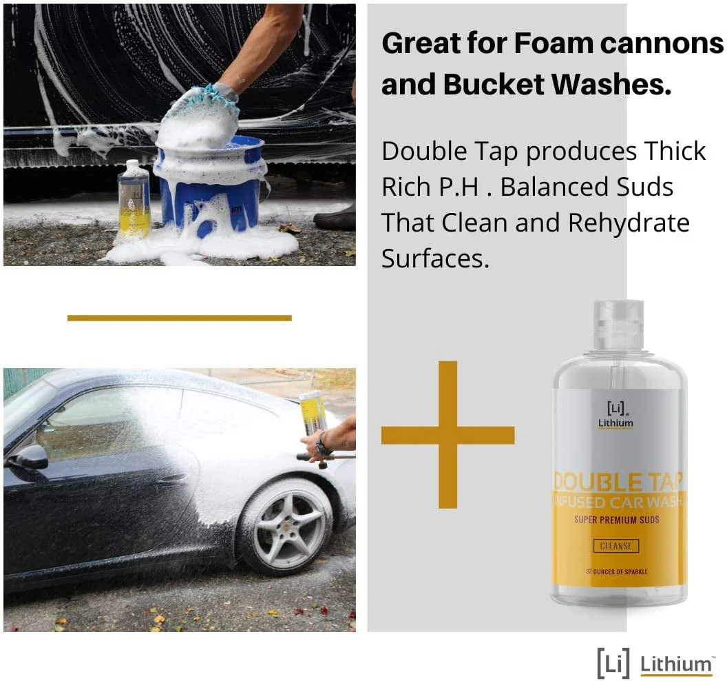 Lithium Double Tap Car Wash Shampoo is An Extremely Unique Blend of PH Balanced Cleaning Soap, Essential Oils, and Eucalyptus. A Combination That Lubricates, While It Cleans and Rehydrates your Paint - Image 3