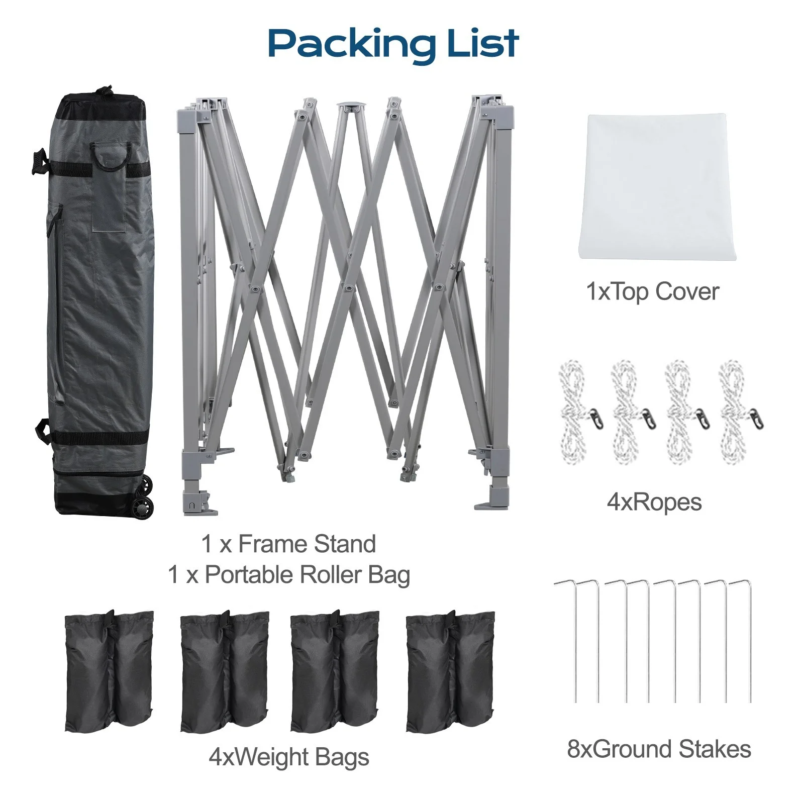 XiHuaZhaoChen Canopy Tent Easy Set-up Outdoor Patio Canopy Adjustable Straight Leg Heights Instant Shelter with Wheeled Bag,Gray,10' x 10' - Image 7