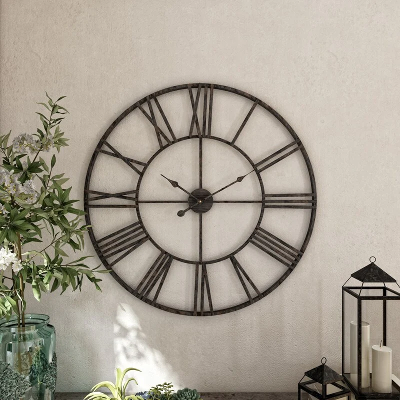 Modern Round Metal Wall Clock, Decorative Circular Hanging Clock for Living Room, Bedroom and Office - Image 3