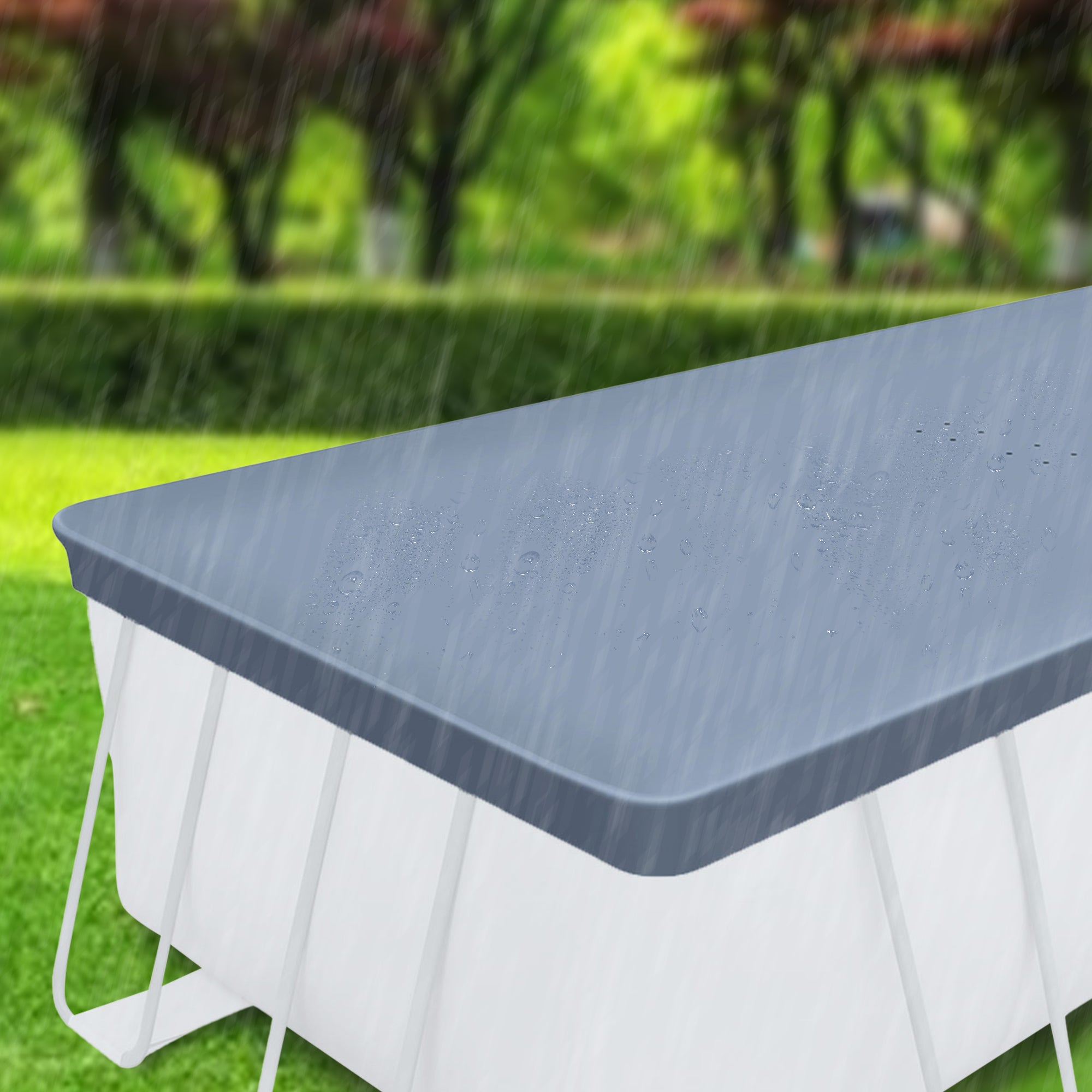 18ft Rectangular Pool Cover – Durable Above-Ground Cover for Oasis/Activity Pools, Gray - Image 4