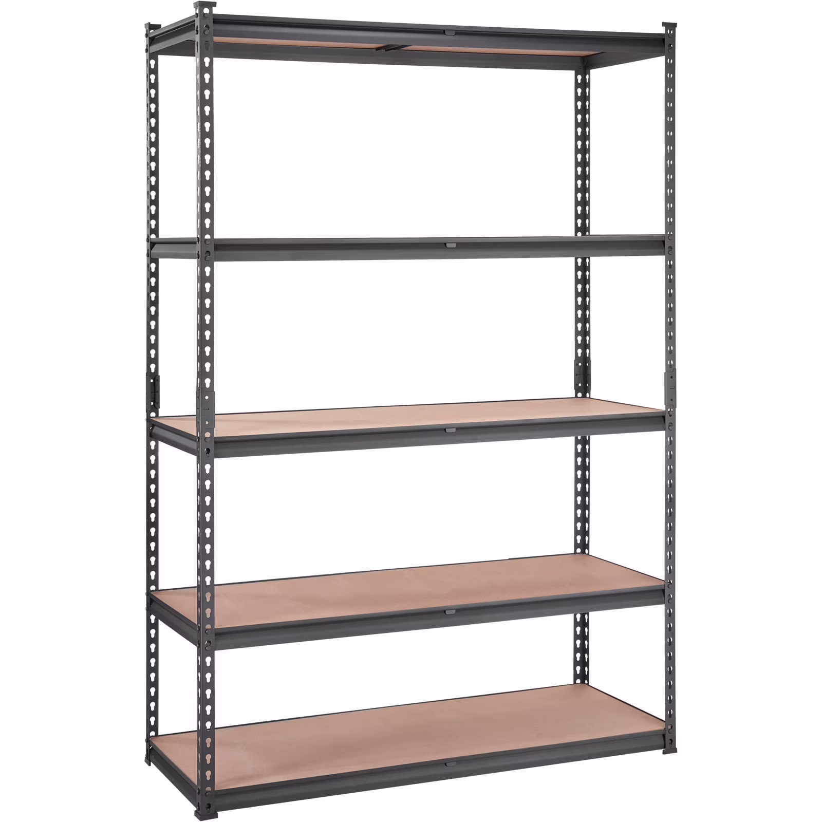 BHUIK 5-Tier Heavy Duty Garage Storage Shelving Unit, 48"W x 18"D x 72"H Adjustable Metal Rack, 2000 lbs Capacity, Industrial Black Steel Shelves for Basement, Kitchen, Utility or Laundry Room