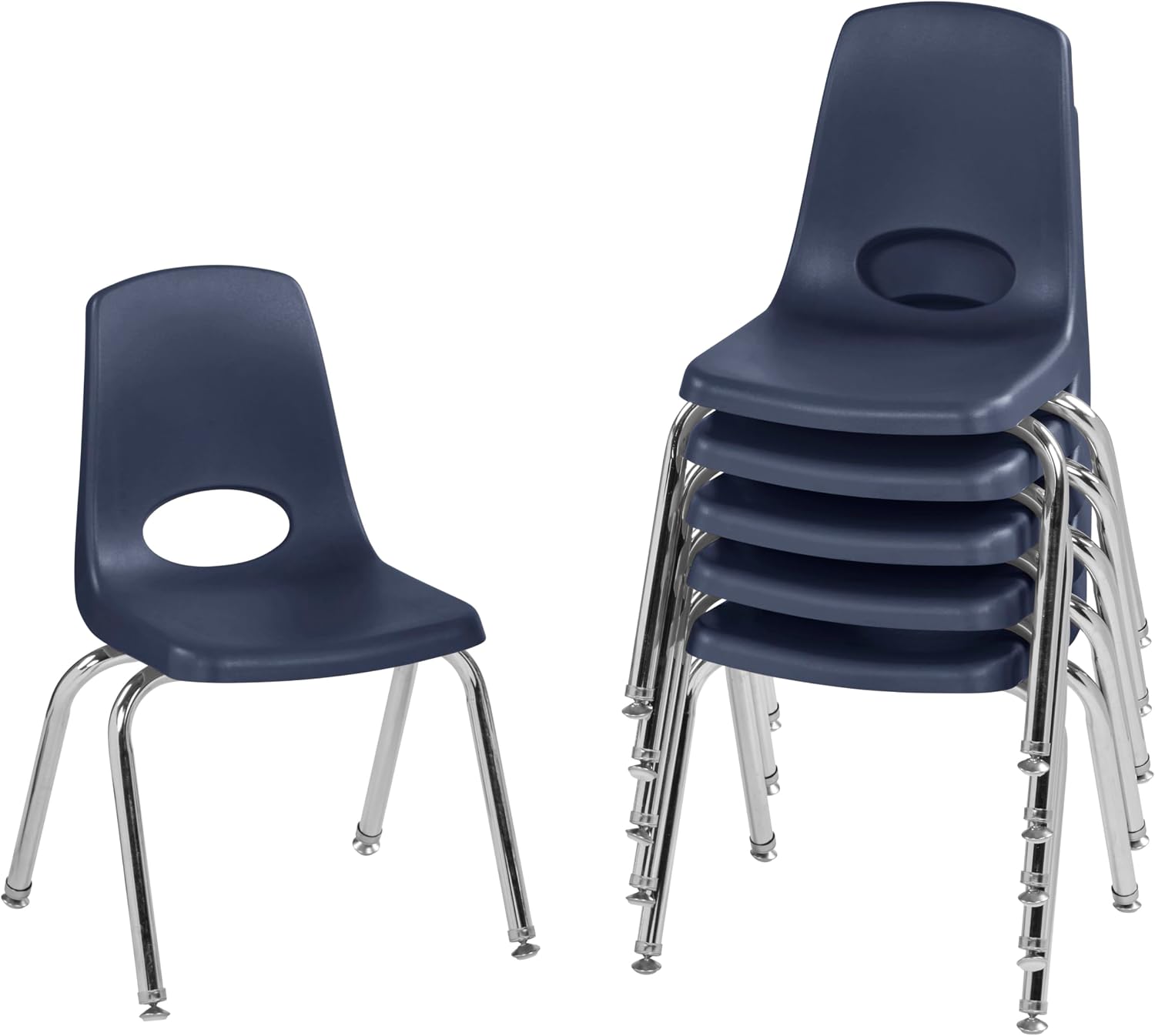 10" School Stack Chair with Swivel Glides, Purple, 6-Pack - Image 5