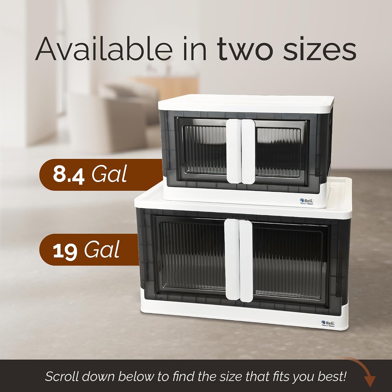 Collapsible Storage Bins 8.4 Gal (4 Pack) | Stackable Bins with Lids - Image 8