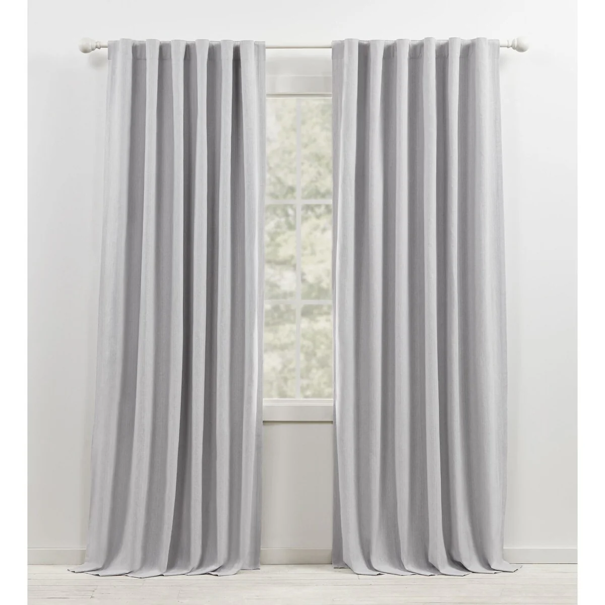 Blackout Curtain Single Panel, Back Tab and Rod Pocket Window Curtain
