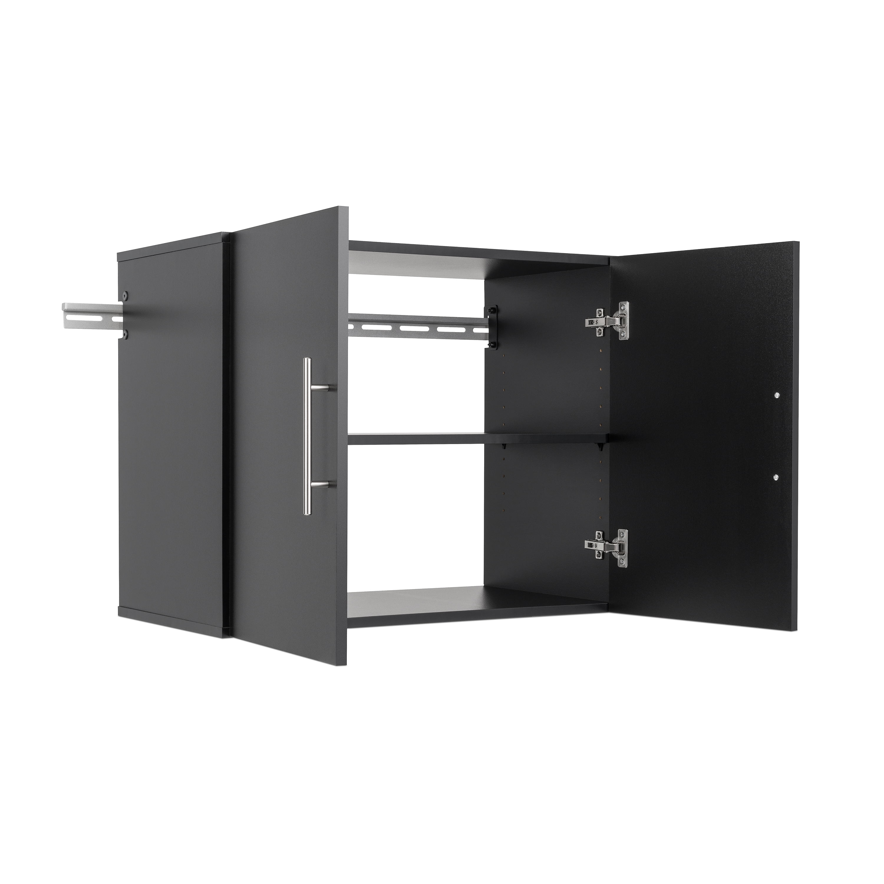 Prepac HangUps 30" Upper Wooden Garage Storage Cabinet in Black - Image 13