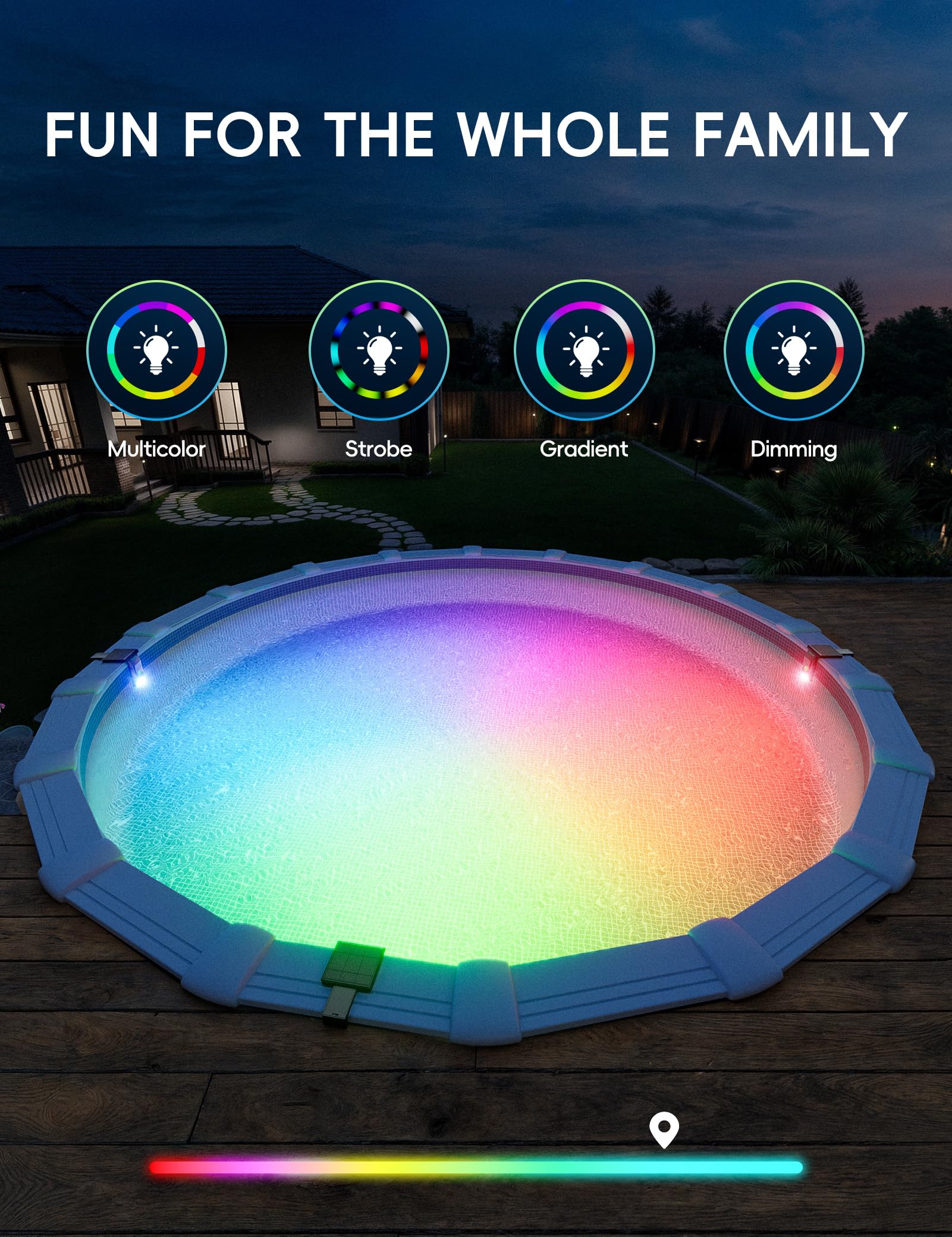 Solar Pool Lights for Steel Wall Above Ground Pools, Solar Powered LED Swimming Pool Lighting - Image 8