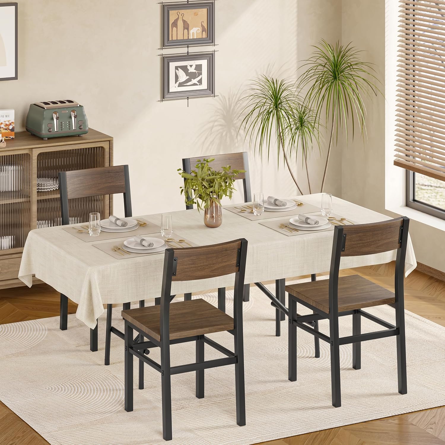 Black Dining Chairs Set of 4, Upgrade Farmhouse Kitchen Room Chair - Image 7
