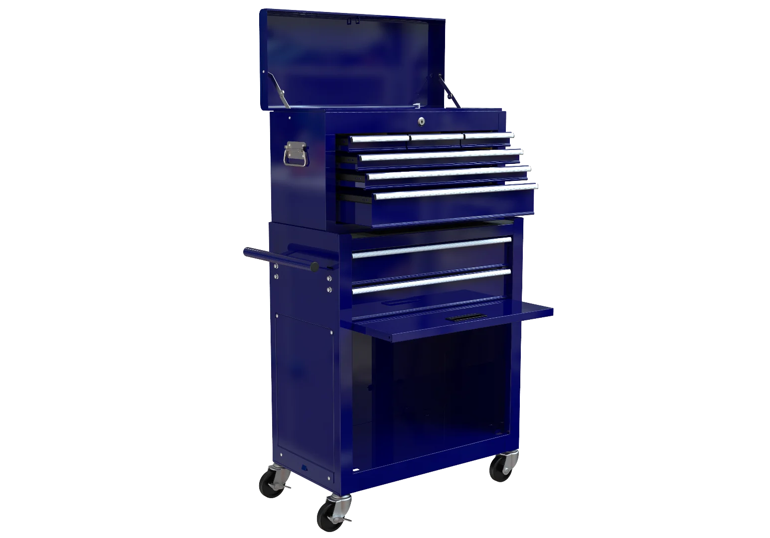 8-Drawer Rolling Tool Chest with Wheels, High Capacity Tool Storage Removable Tool Box Combo, Tool Storage Cabinet with Lockable Drawers, Toolbox for Workshop and Mechanics Garage, Blue - Image 6