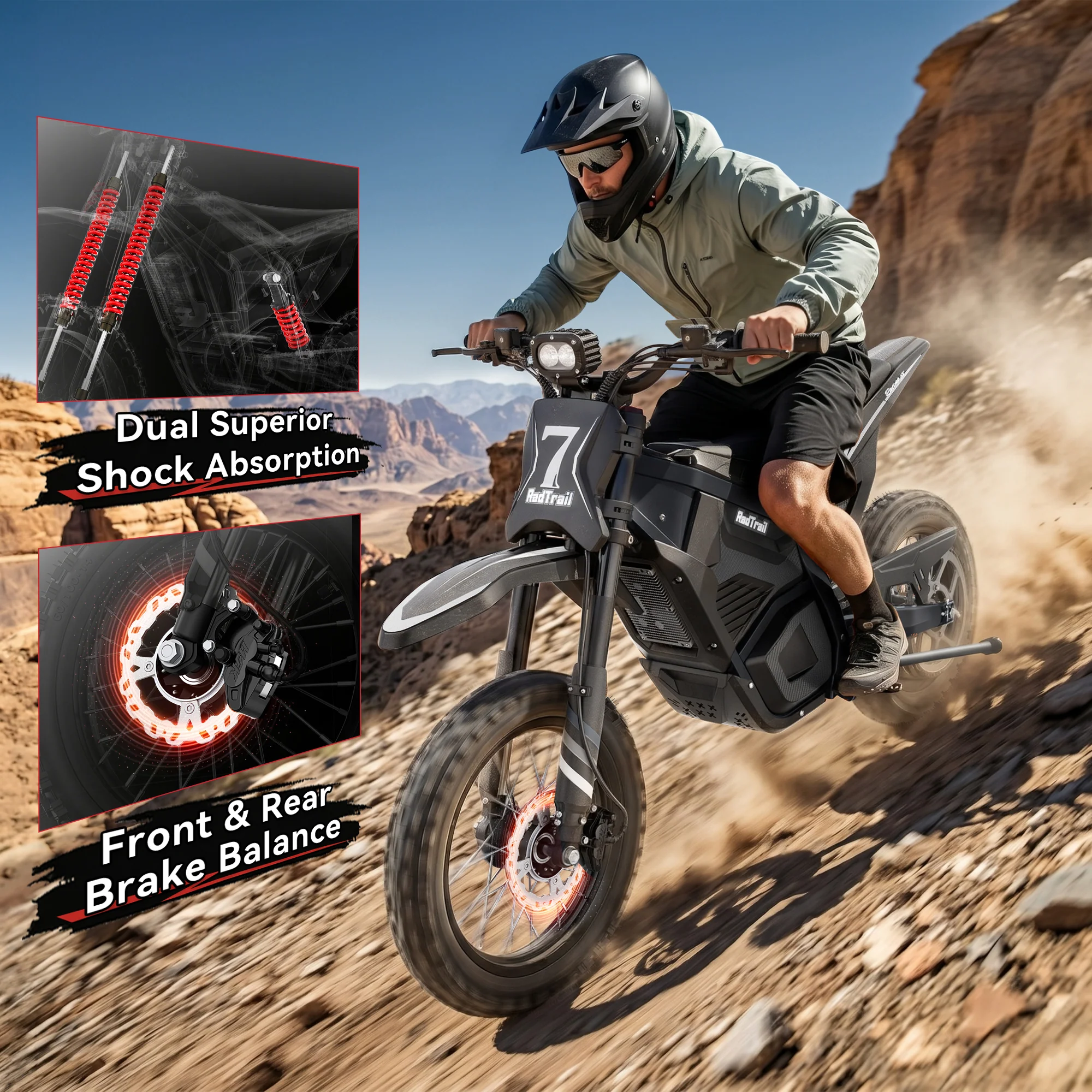 48V 2000W Peak Class Electric Dirt Bike Ages 13+ - Image 4