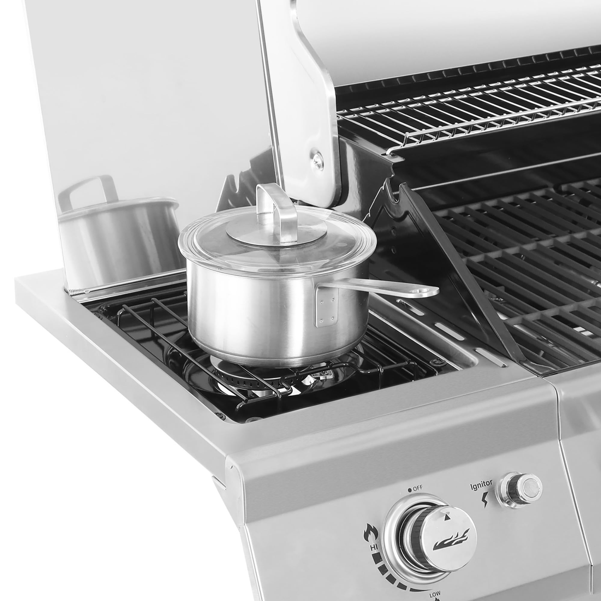 Stainless Steel 6-Burner Gas Grill – 74,000 BTU with Sear & Side Burner, Cabinet Style - Image 9