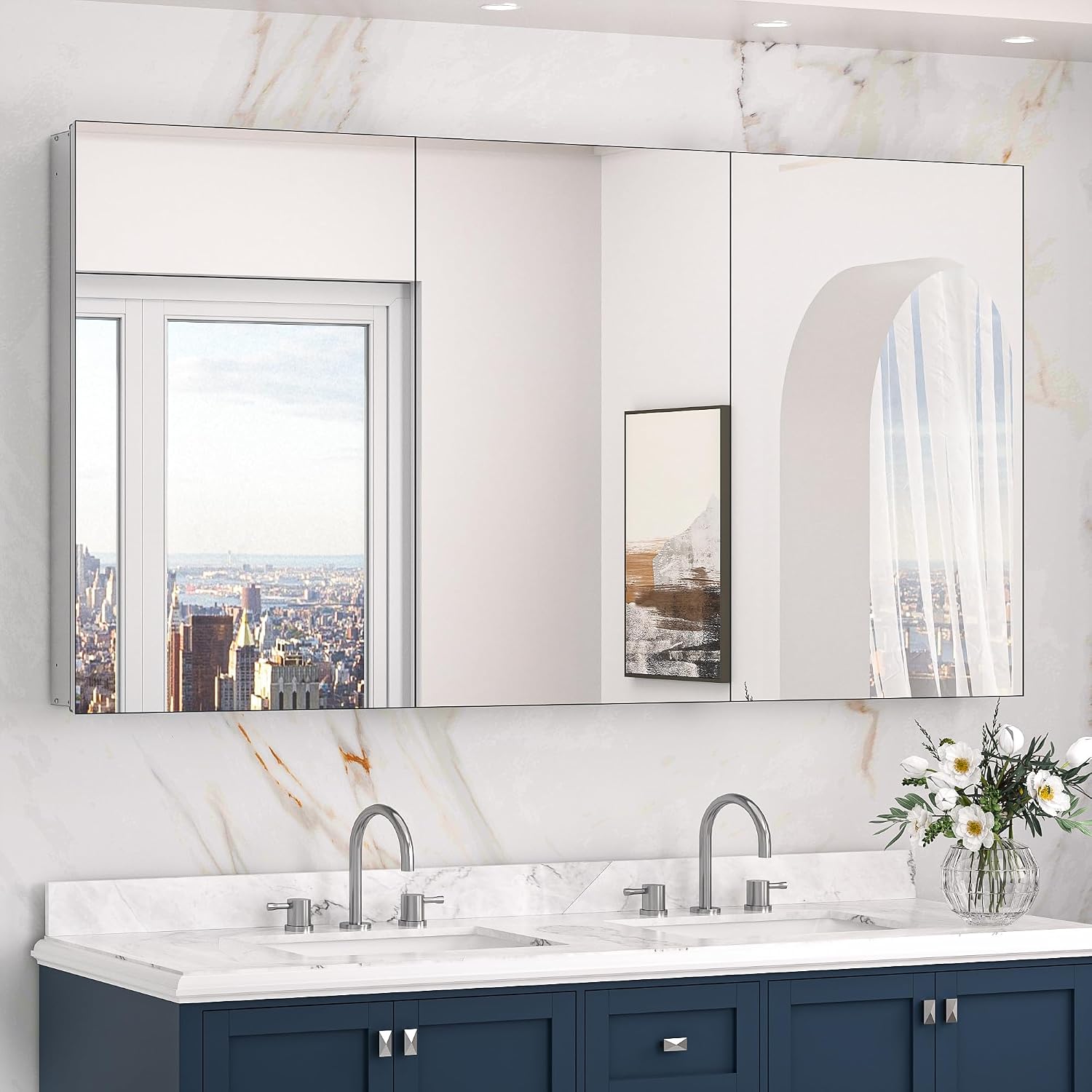Black Medicine Cabinet with Mirror 20" x 26", Lightweight Aluminum - Image 33