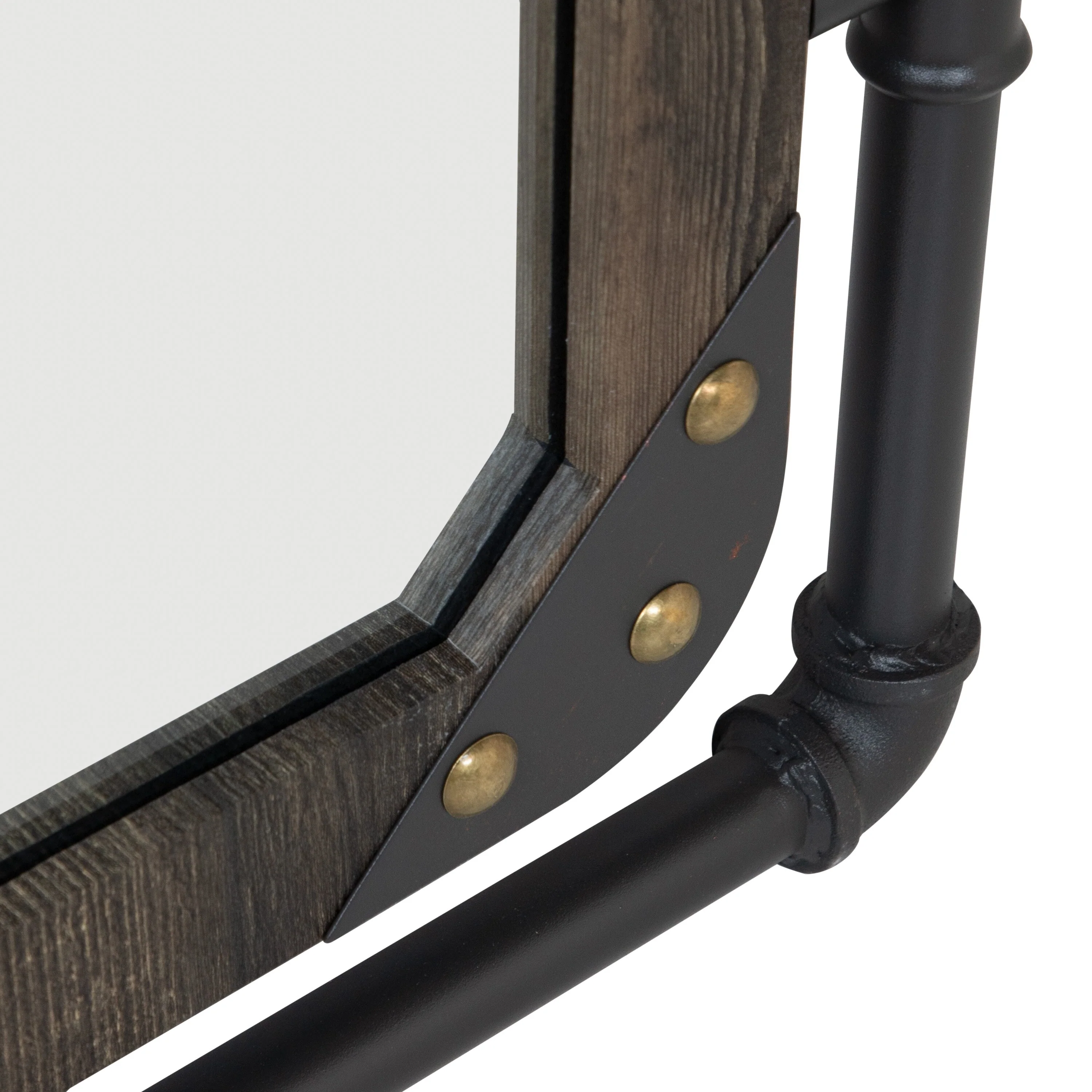 31 Inch Industrial Metal Floating Wall Mirror, Modern Decorative Wall Mirror - Image 6