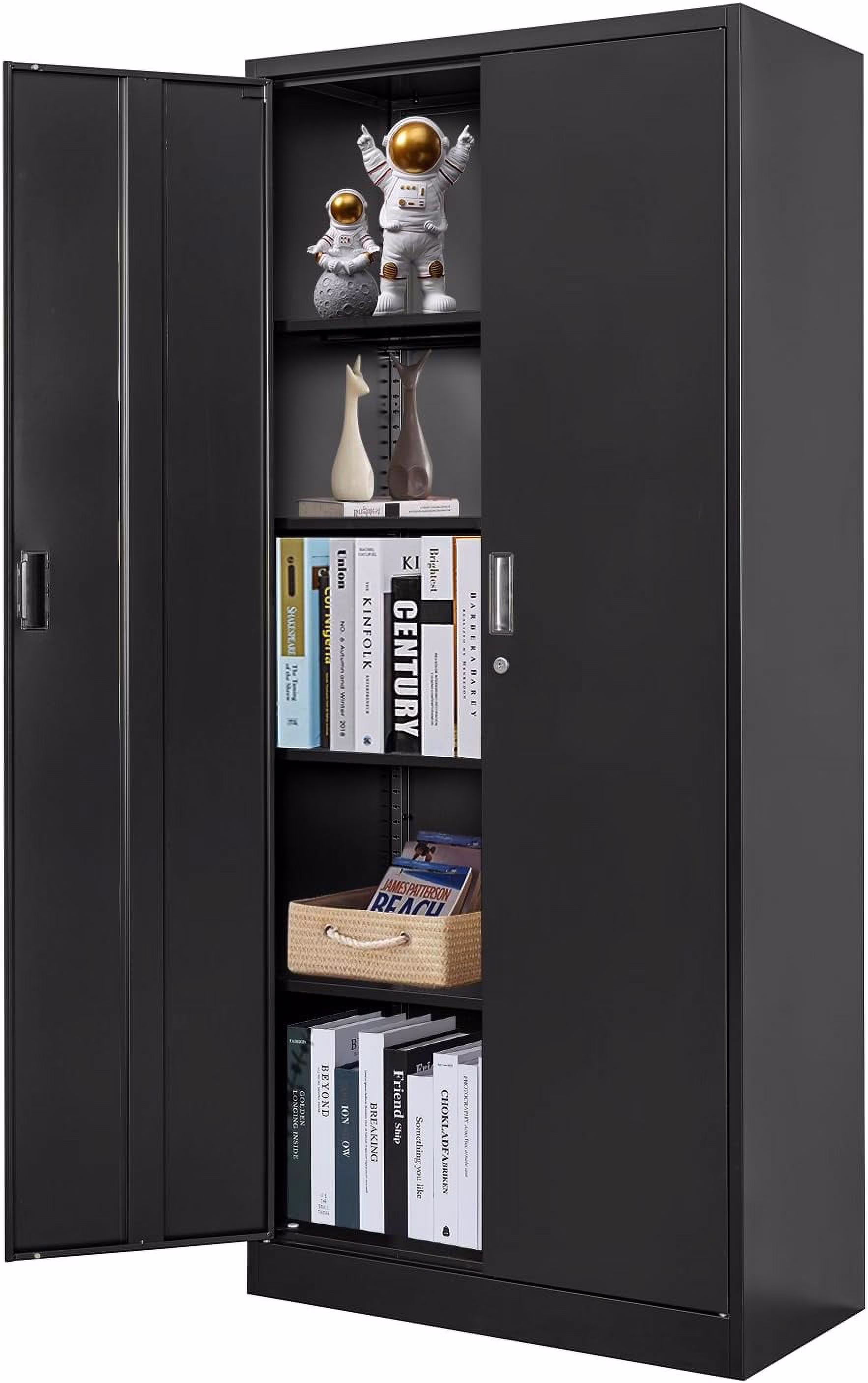 Metal Storage Cabinet, Garage Metal Cabinet with Doors, Adjustable Shelf Height & Steel Lockable Storage Cabinet, Tool Cabinets for Office, Home, Gym, School and Kitchens - Image 3