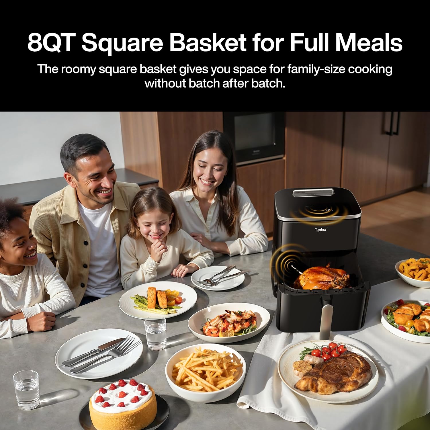 Sync 8QT AI Smart Air Fryer with Built-in Wireless Meat Thermometer - Image 2