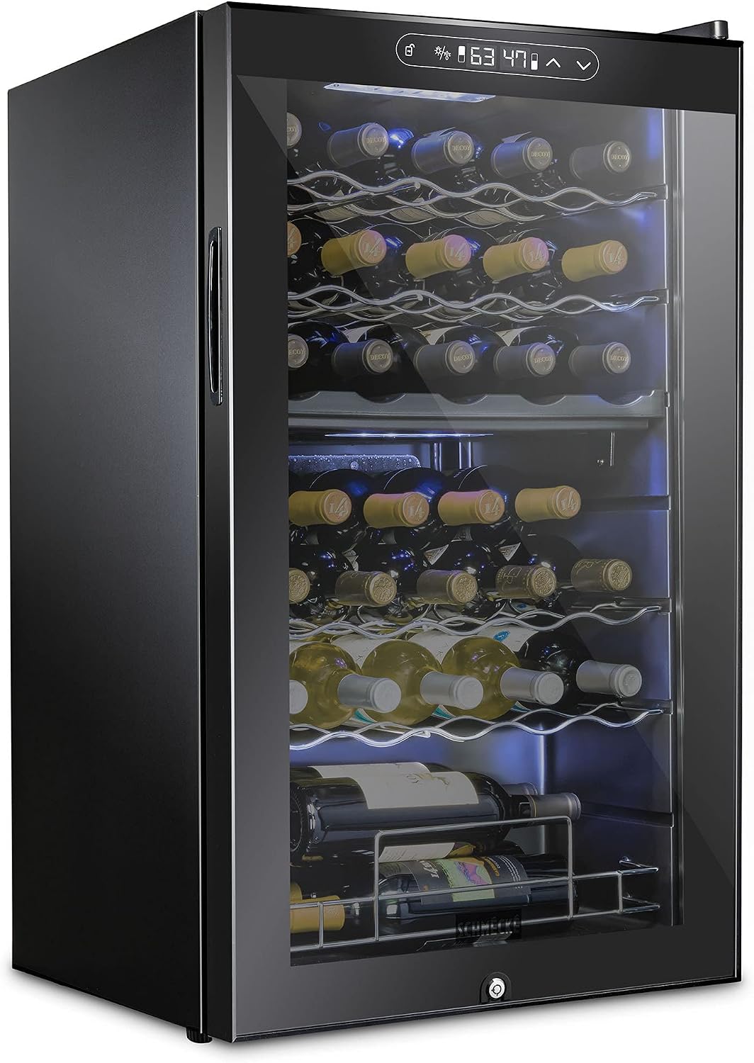 12 Bottle Compressor Wine Cooler Refrigerator w/ Lock | Large Freestanding Wine Cellar | 41F-64F Digital Temperature Control Wine Fridge for Red, White, Champagne or Sparkling Wine - Black - Image 2