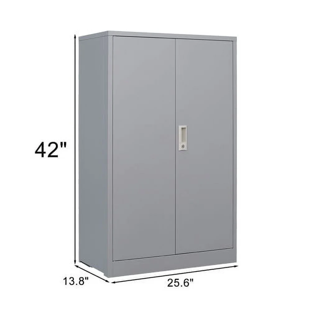 JINS AND VICO Metal Storage Cabinet Lockable, Steel White - Image 13