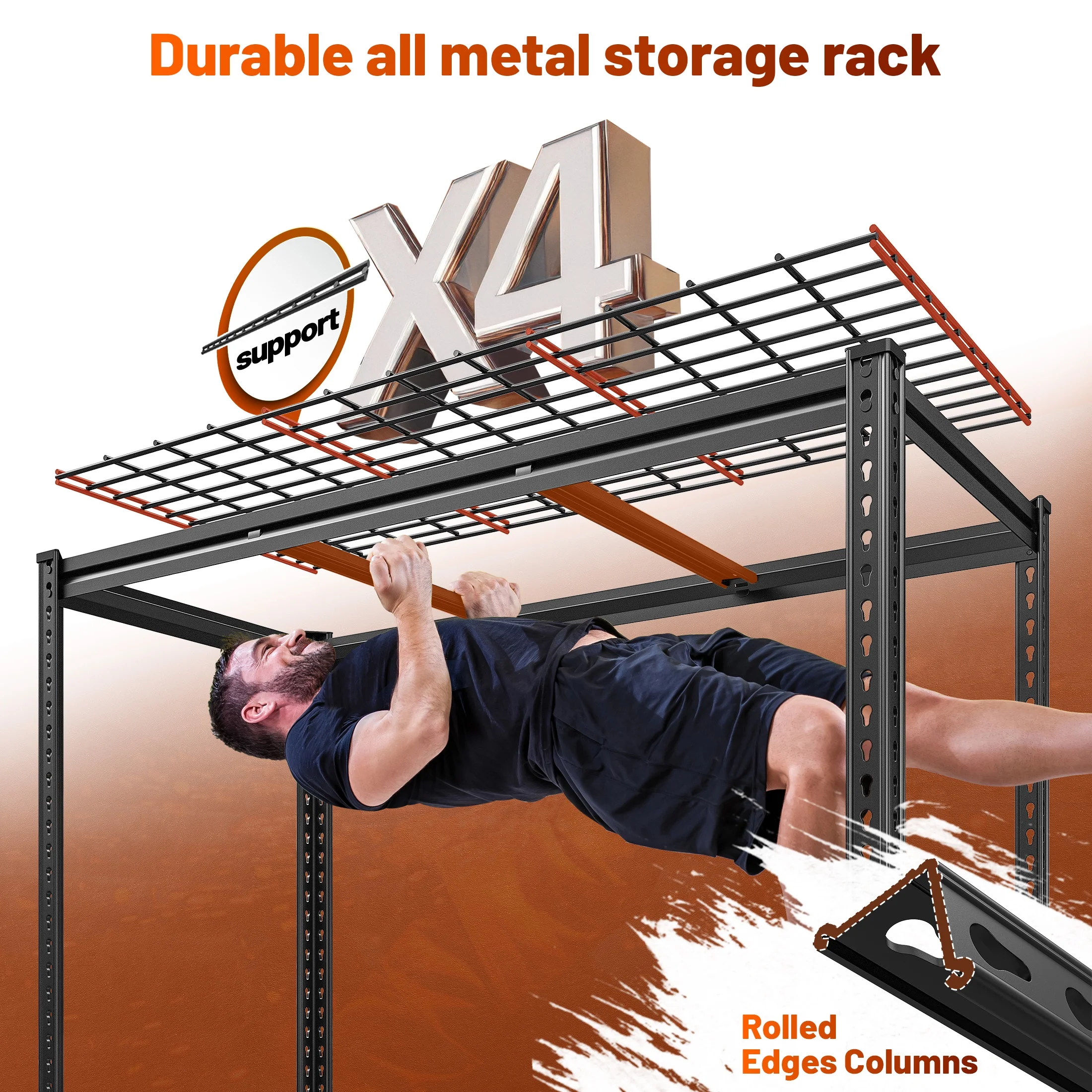 REIBII 48" W Garage Shelving Units 5 Tier Storage Shelves Heavy Duty Adjustable Metal Utility Shelf-72" H x 48" W x 24" D - Image 11