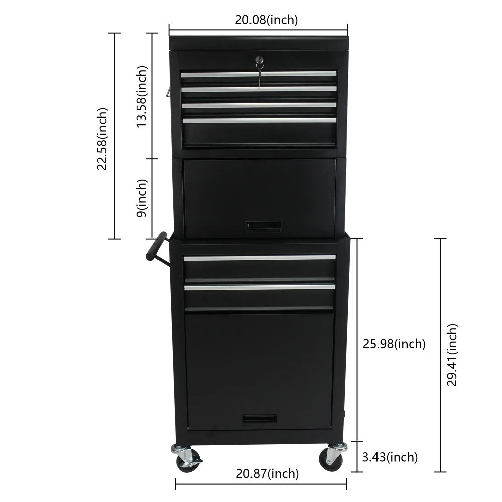 6 Drawers Rolling Tool Chest Cabinet,High Capacity Tool Storage Cabinet ,Rolling Tool Box with Wheels and Locking System,Portable Tool Organizer for Garage Warehouse Workshop - Image 4