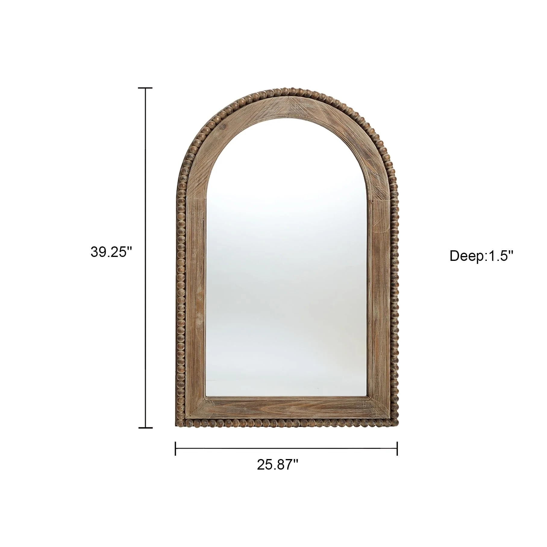 Wood Framed Arch Window Wall Mirror, Bathroom Wall Mirror - 39.25 H x 25.87 W x 1.5 D - Image 10
