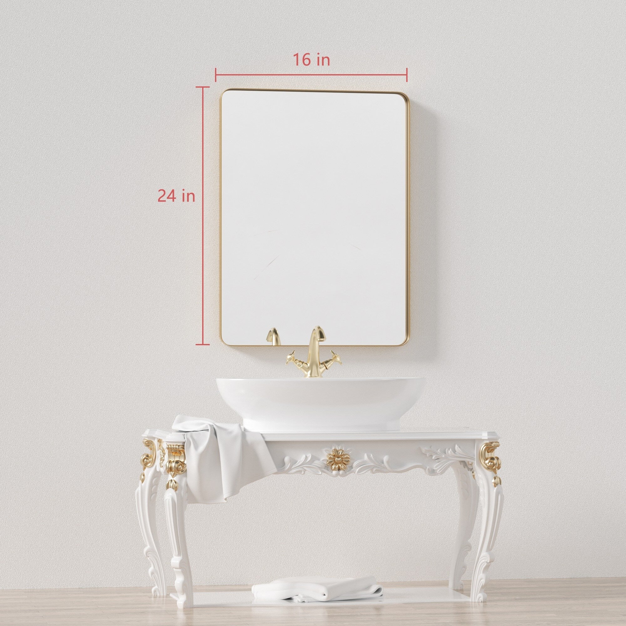 Wall Mirror Vanity Mirror, Bathroom Mirror with Rounded Corners, 1 Piece - Image 36