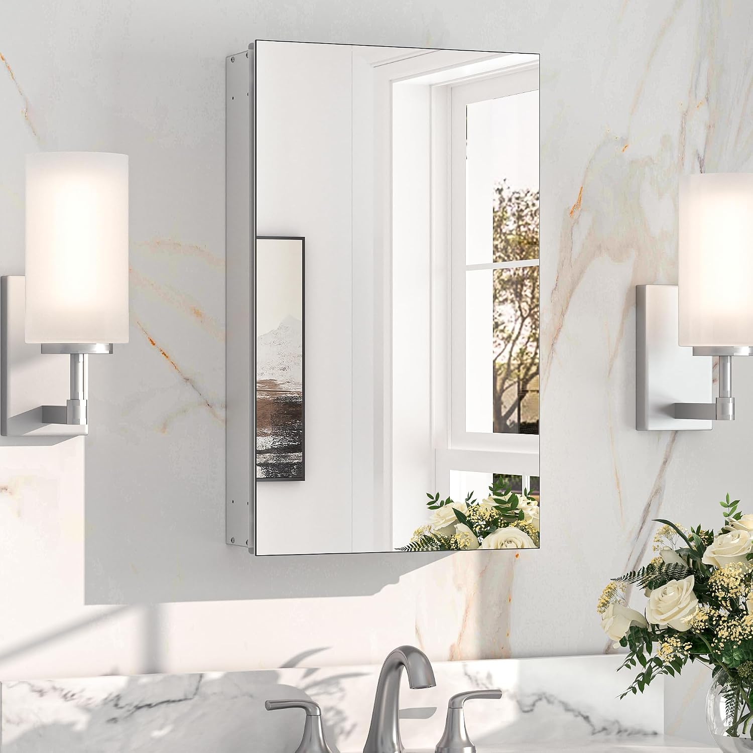 Black Medicine Cabinet with Mirror 20" x 26", Lightweight Aluminum - Image 19