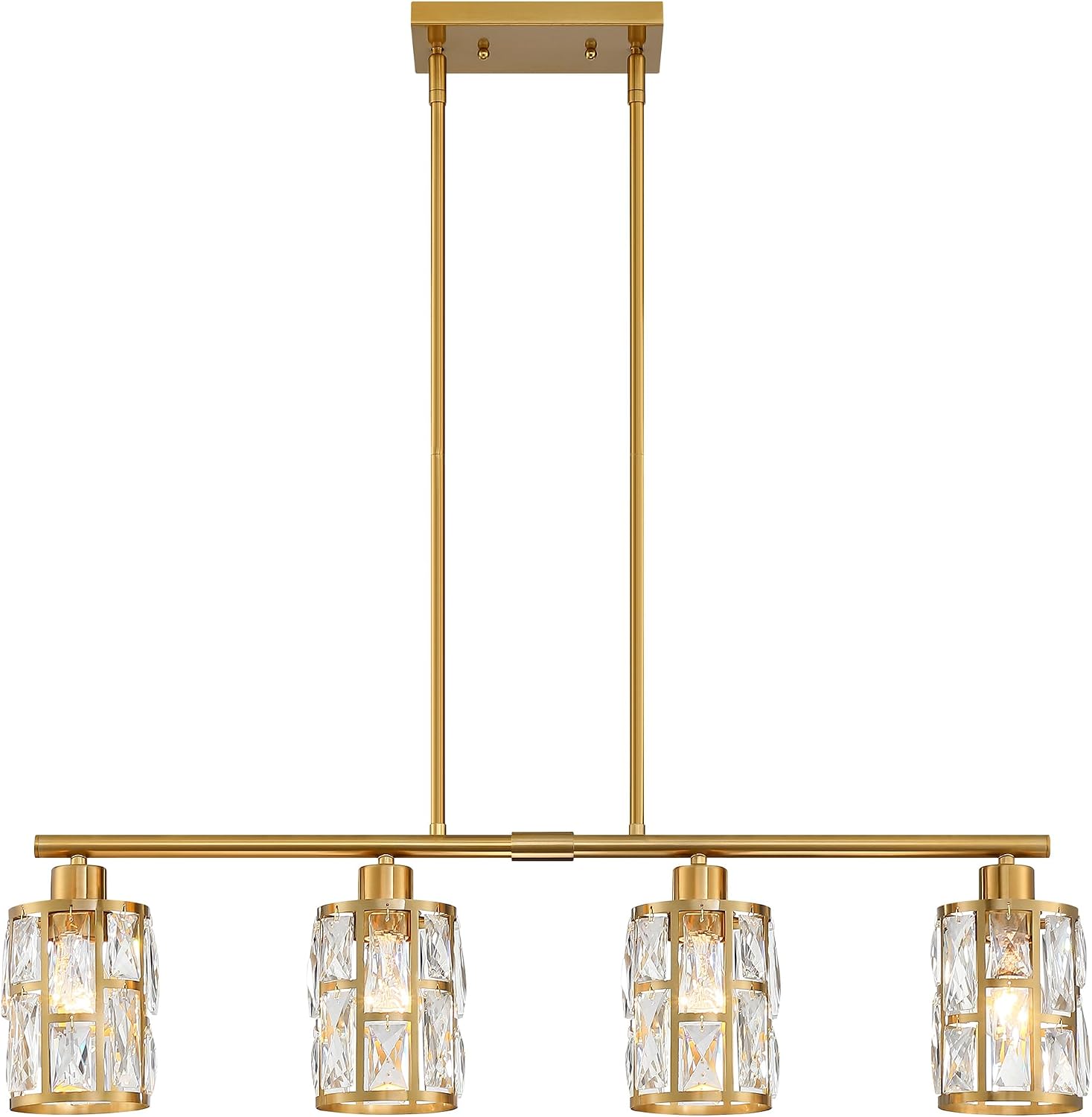 Modern Crystal Pendant Light Fixture 3-Pack, Matte Black Finish Hanging Lighting, Crystal Chandelier for Living Room, Kitchen, Hallway - Image 3