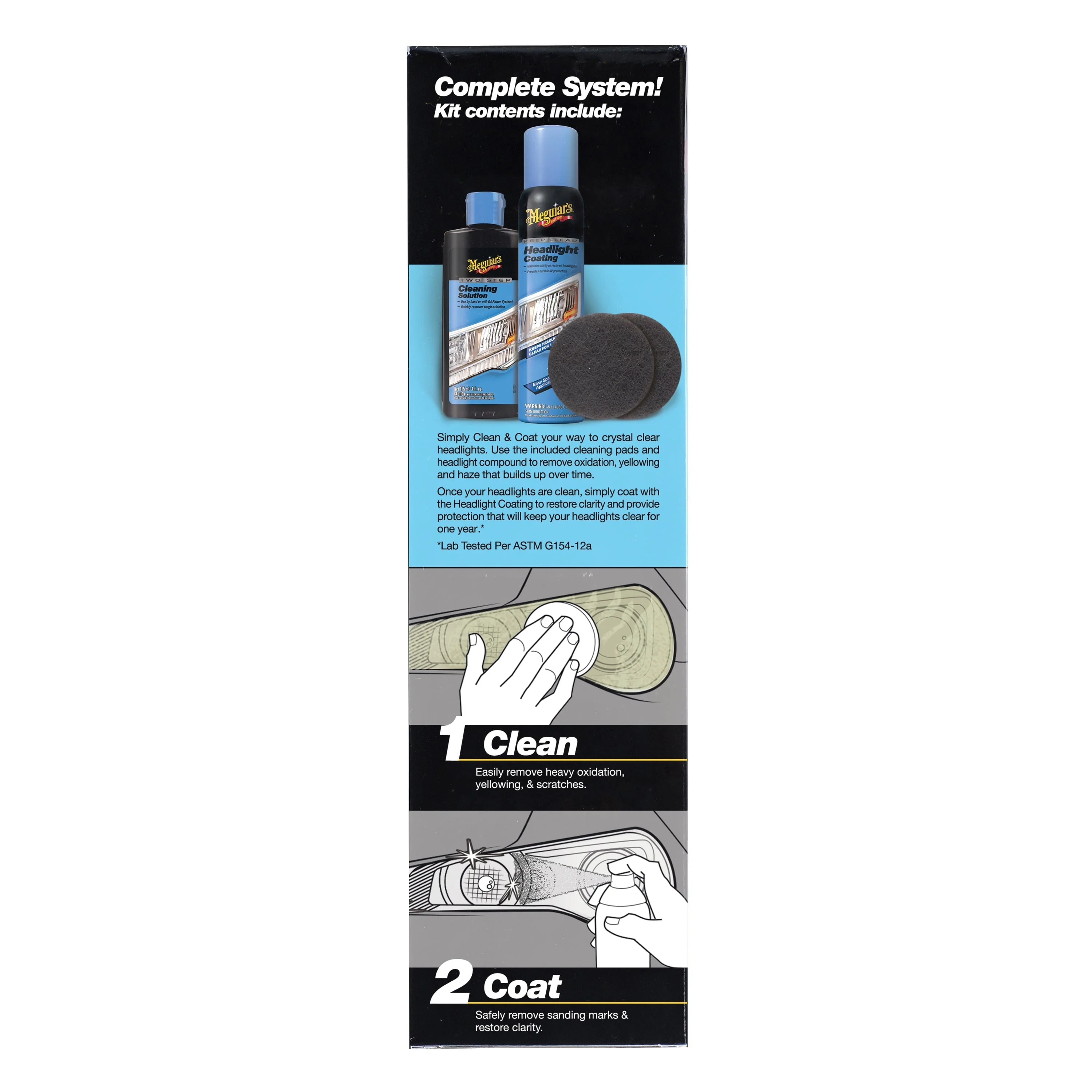 Meguiar's Two Step Headlight Restoration Kit, Clear -?Cleaning Solution, 4 Count (1 Pack) - Image 7