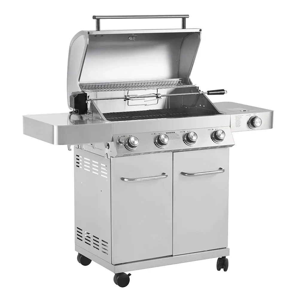17842 Stainless Steel 4 Burner Propane Gas Grill with Rotisserie Configuration B - Image 3