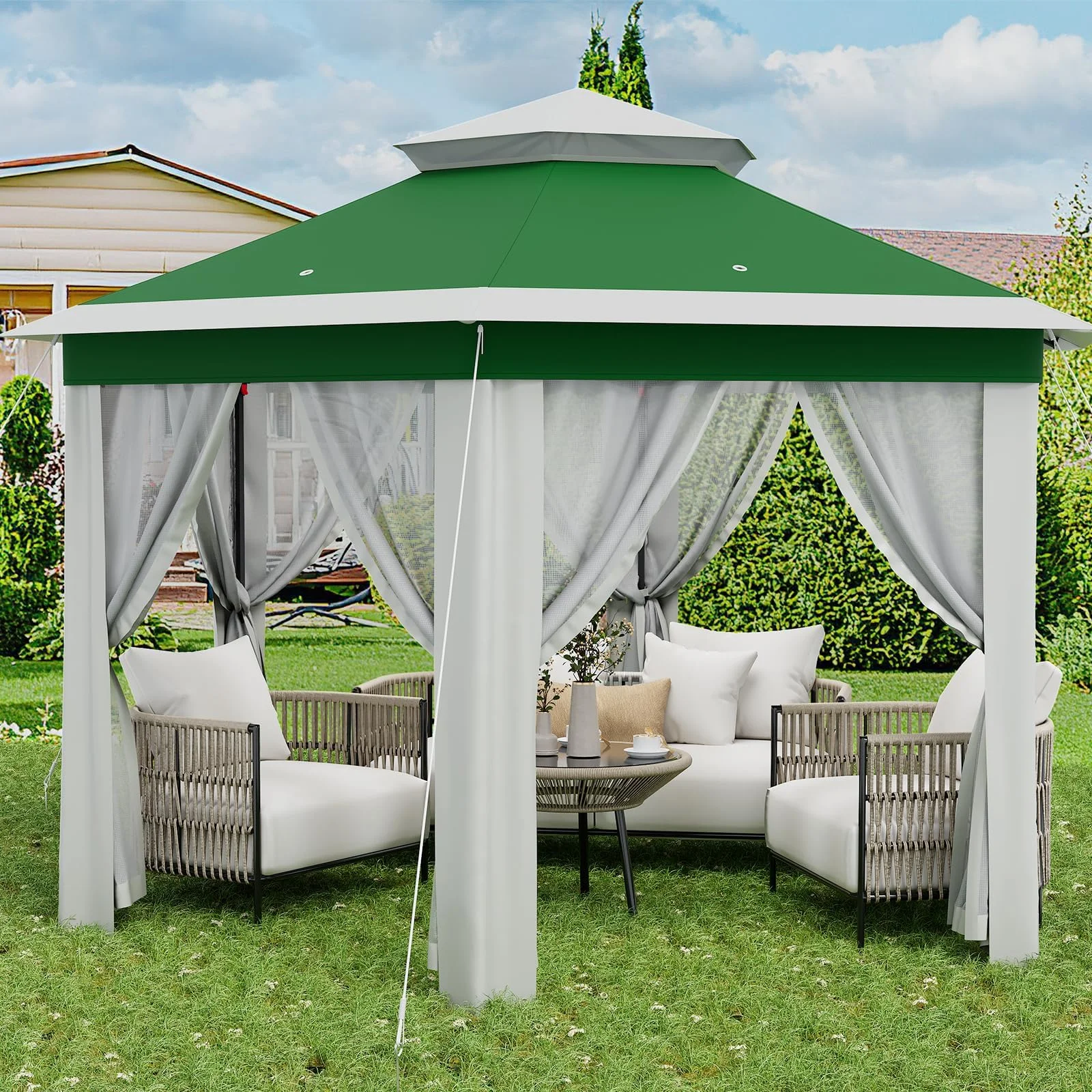 Accreate 13' X 13' Outdoor Patio Gazebo,Outdoor Canopy Tent with Mosquito Netting,Backyard Tent for Party, Wedding, Outdoor Dining, Patio, Backyard - Image 18