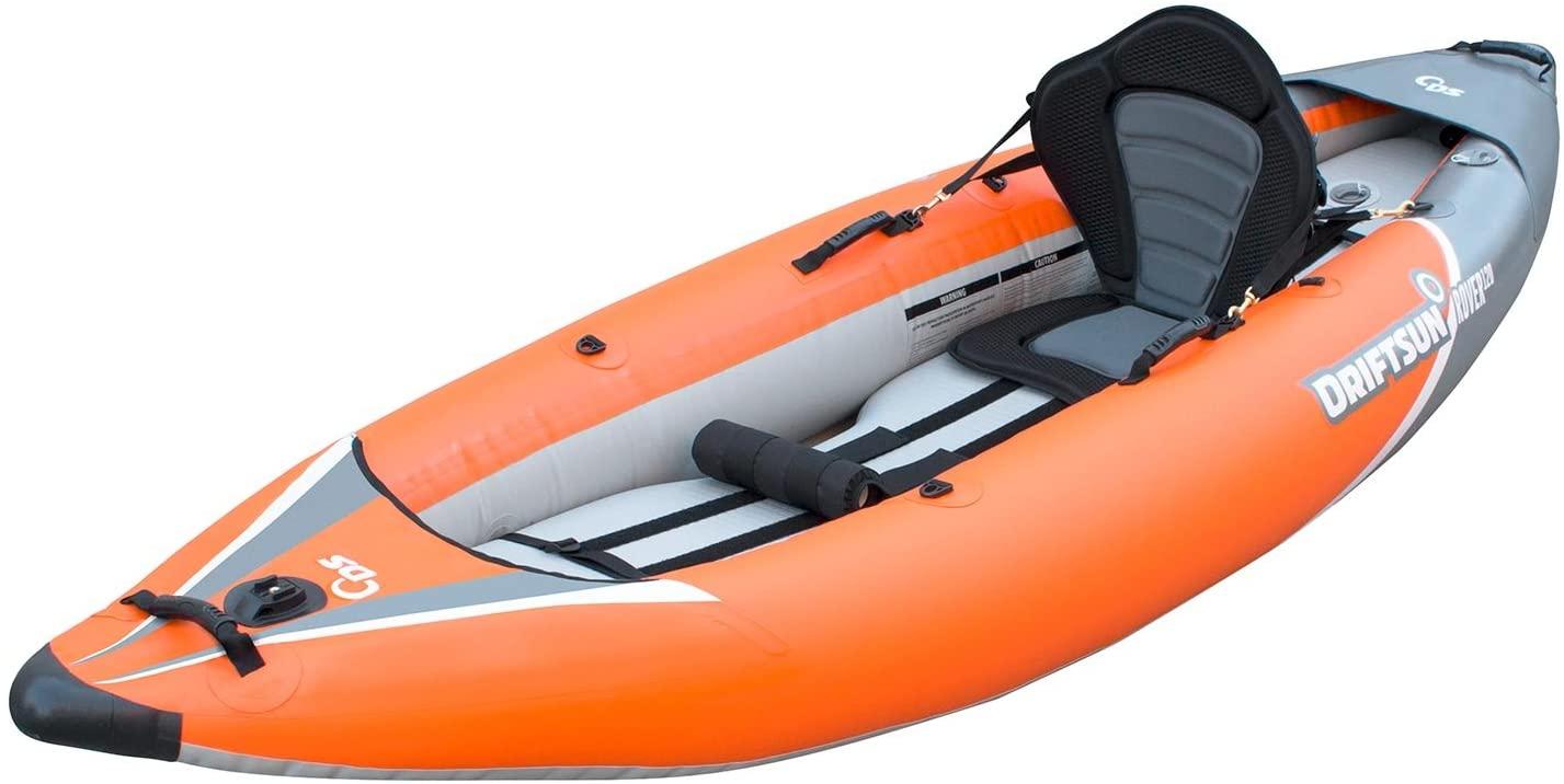 Inflatable Tandem Whitewater Kayak with High-Pressure Floor, EVA Padded High-Back Seats, Paddles and Pump - Image 2
