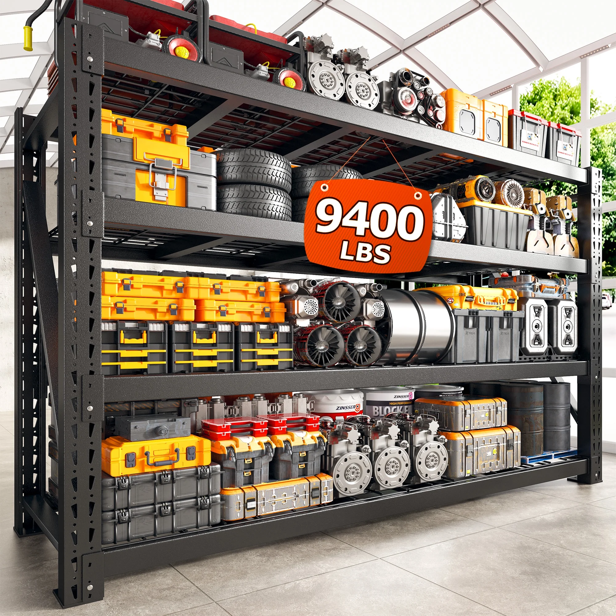 REIBII 11000LBS Heavy Duty Industrial Shelving Unit for Garage Storage,Shop,Warehouse,Basement,Commercial,60"W x 24"D x 72"H - Image 24