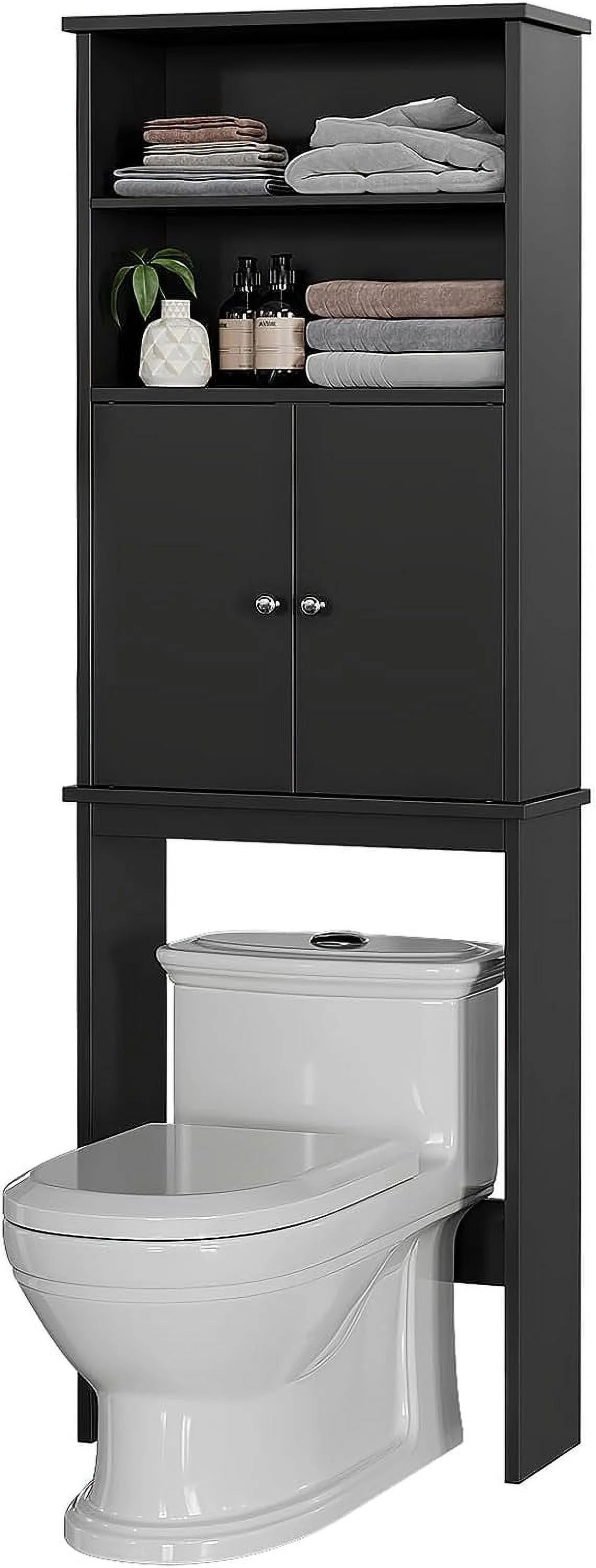 Sobaniilo Over The Toilet Storage Cabinet for Bathroom, Storage Organizer Over Toilet, Space Saver W/Adjustable Shelf & Open Storage Shelf, 75in, White - Image 21