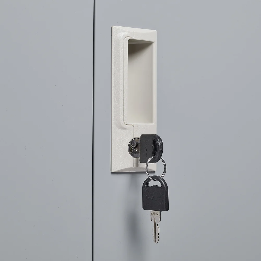 JINS AND VICO Metal Storage Cabinet Lockable, Steel White - Image 12