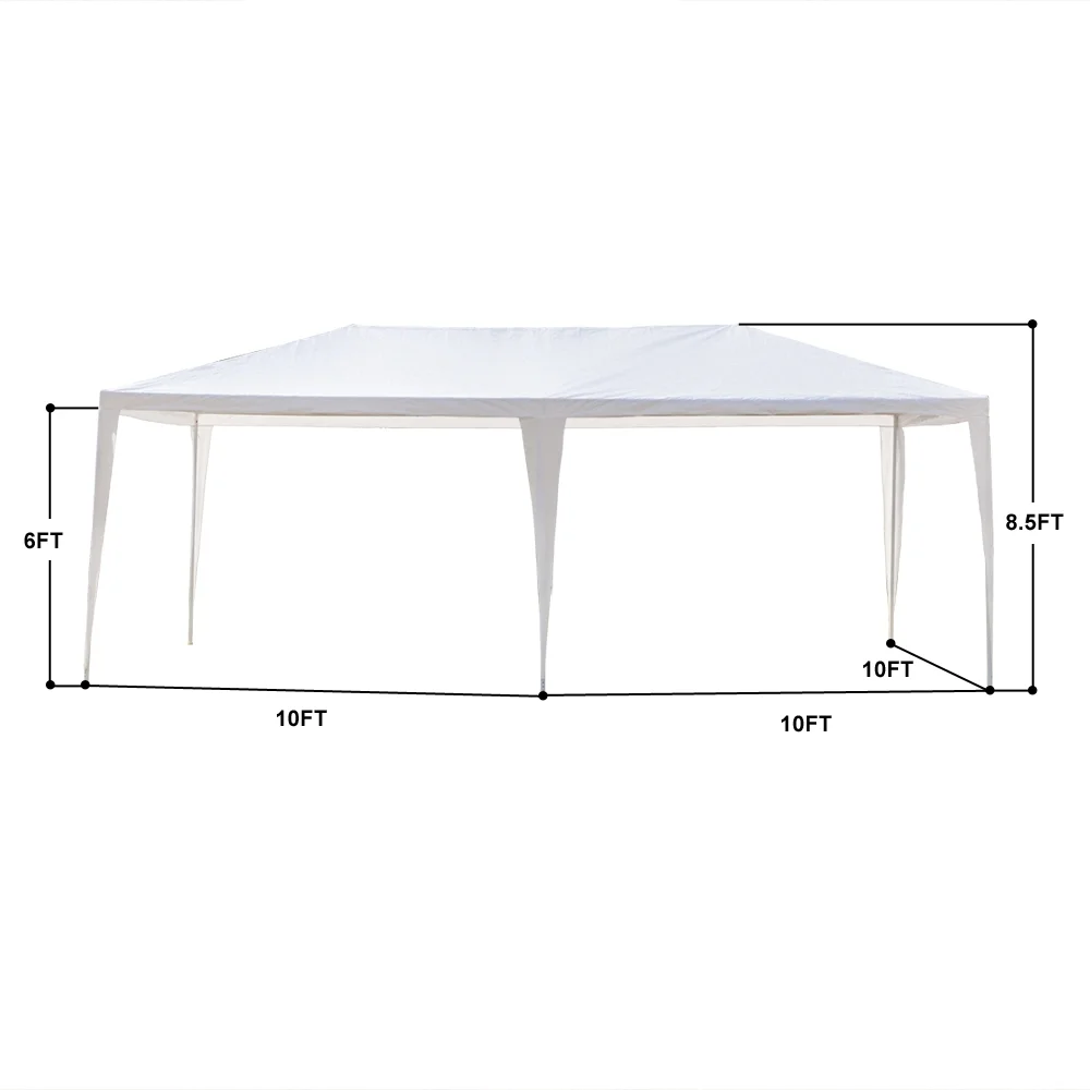 10'X20' Outdoor Party Tent with 4 Removable Sidewalls, Waterproof Canopy Patio Wedding Gazebo, White - Image 12