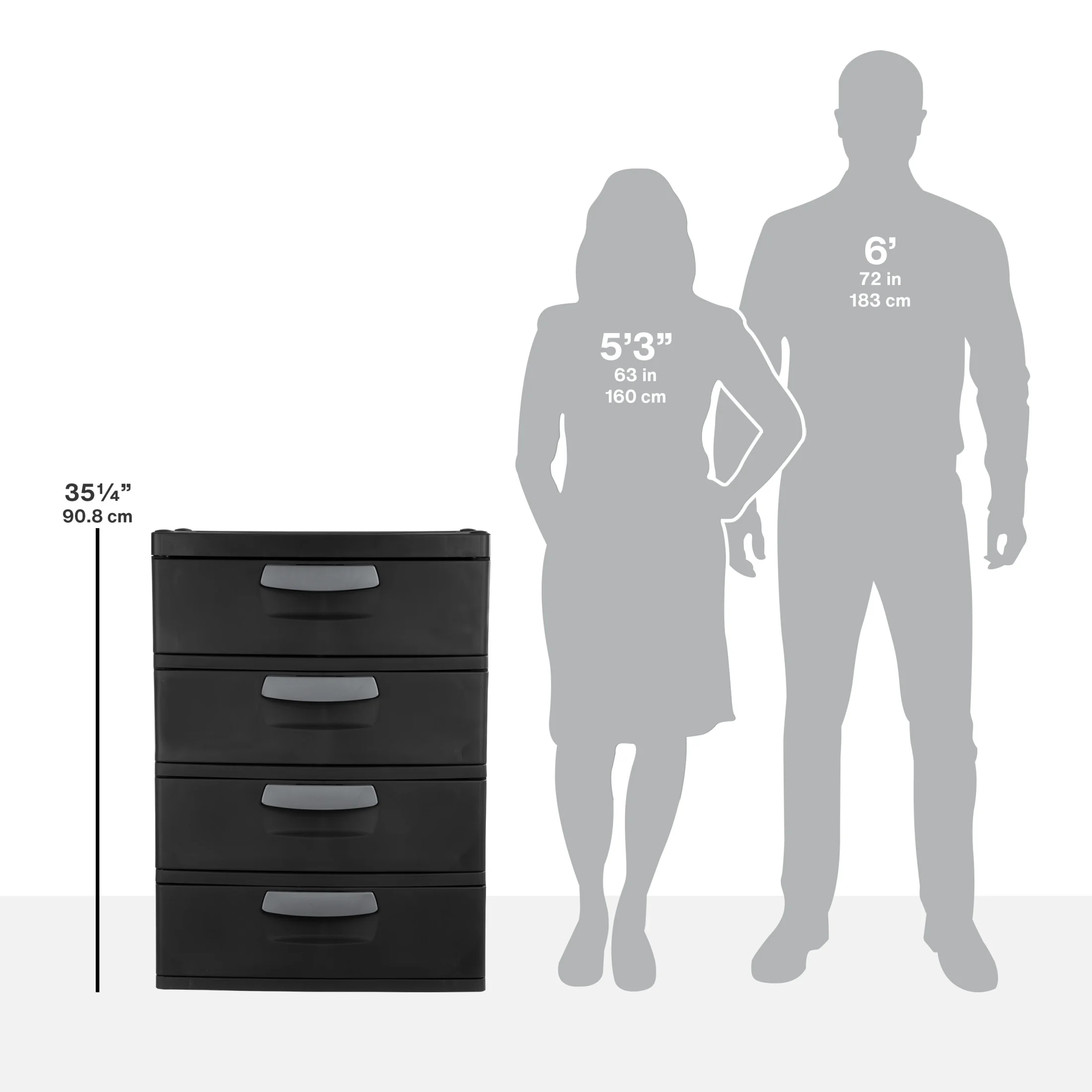 Sterilite 4 Drawer Unit, Durable Plastic Storage Solution for Garages and Basements, Dark Gray - Image 13