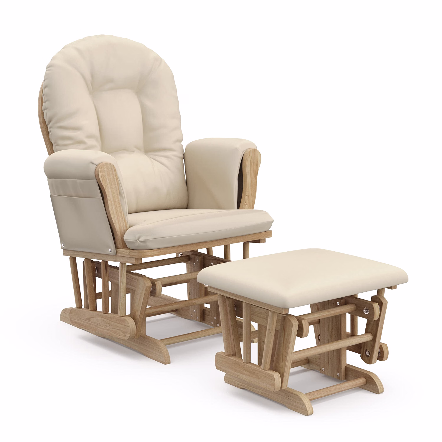 Premium Hoop Glider & Ottoman, Espresso/Gray - Image 9