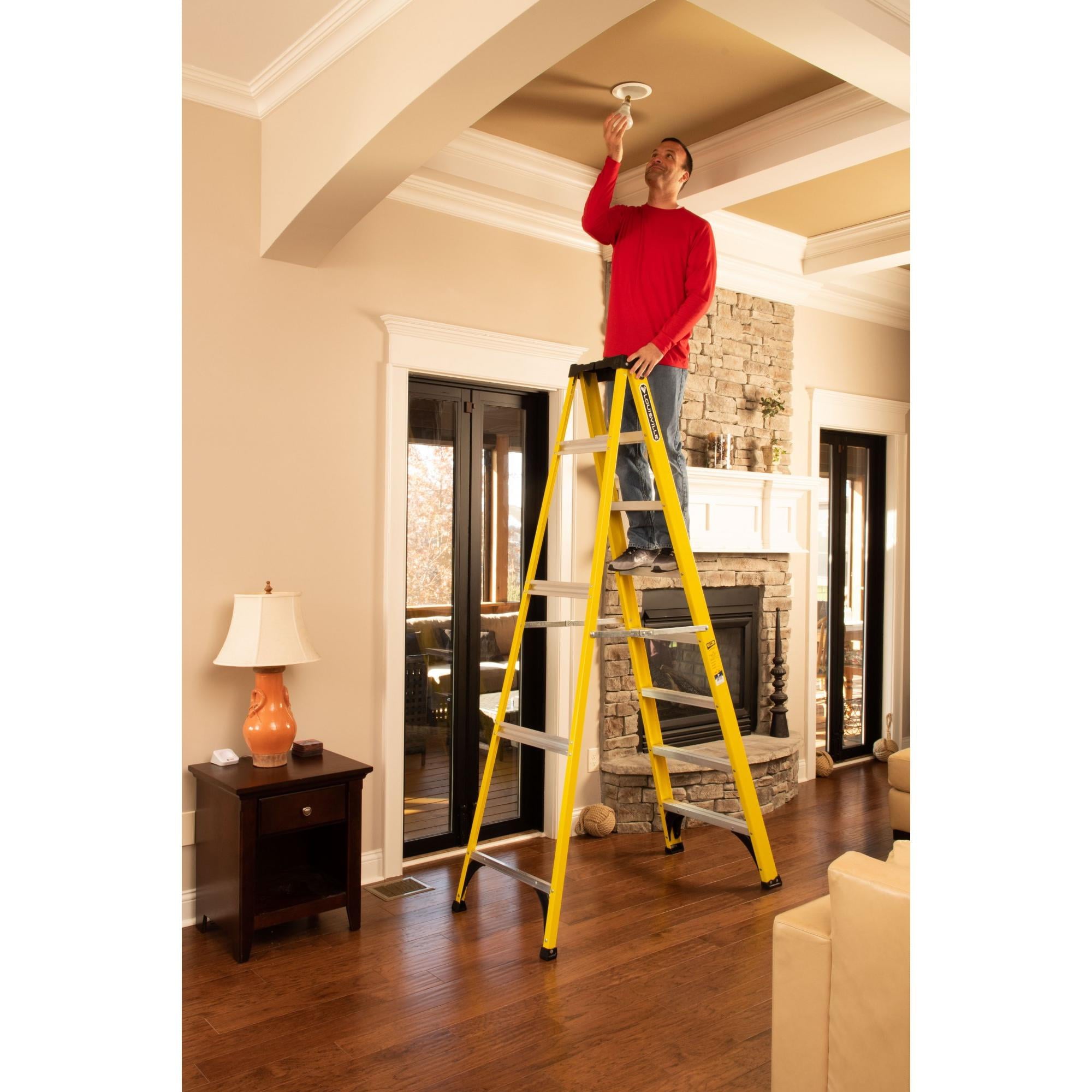 8' Fiberglass Step Ladder, 12' Reach, 250 lbs Load Capacity, W-3118-08 - Image 7