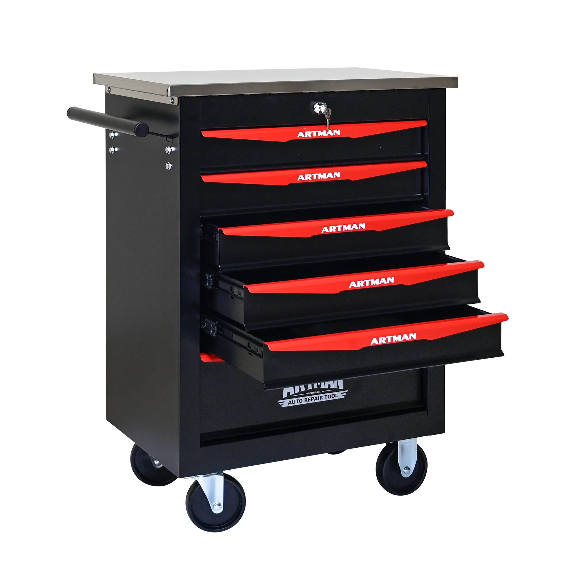 ARTMAN 6 Drawers Metal Rolling Storage Tool Chest Cabinet Cart with Wheels,with Key Locking and Parking Brake, Tool Box for Garage Workshop Warehouse - Image 13