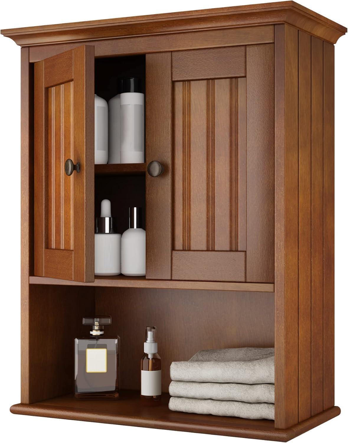 Wood Medicine Cabinet with Doors, Bathroom Wall Cabinet - Image 5