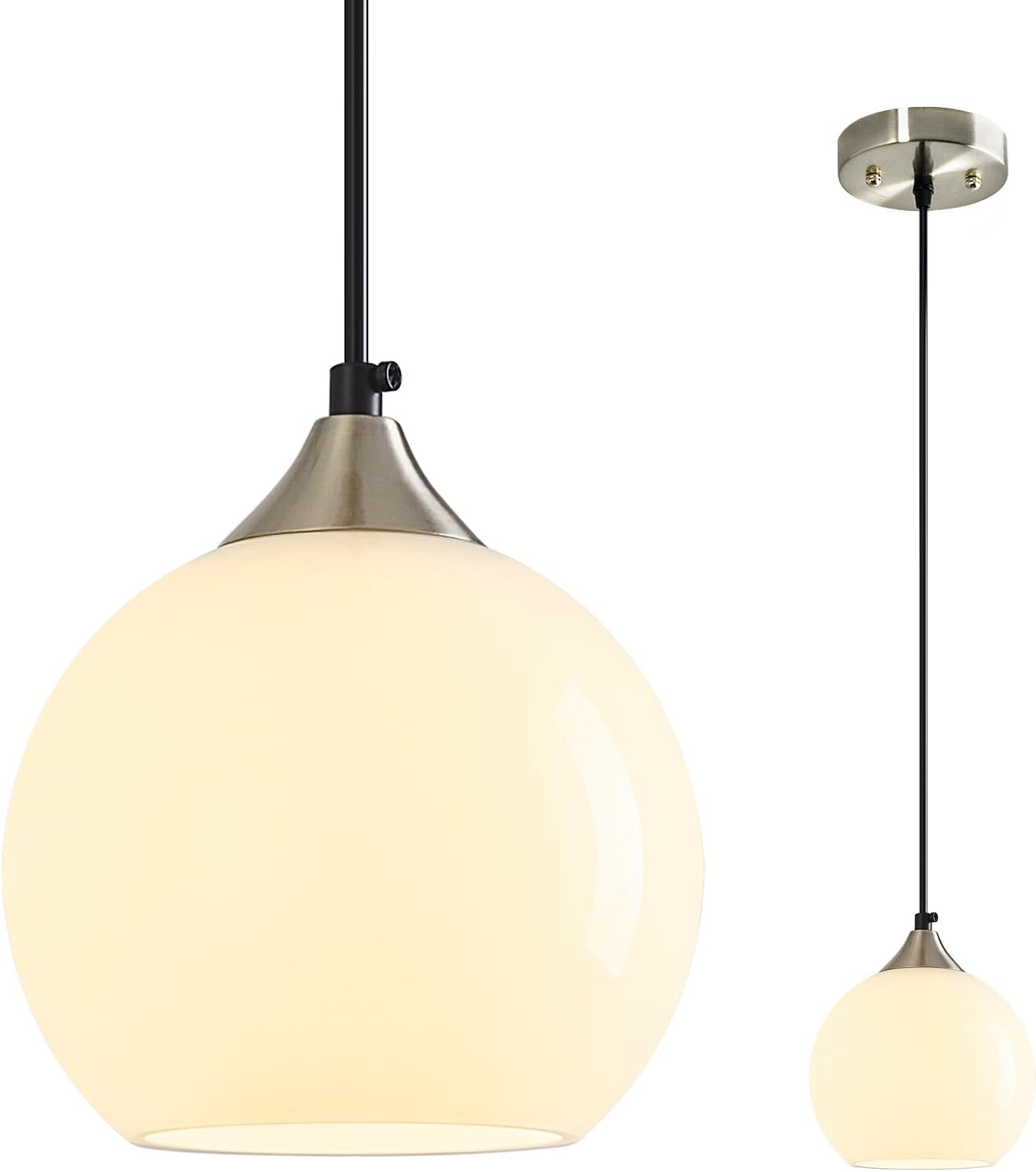 Amber Pendant Lights Kitchen Island 3 Pack, 5.9 in Seeded Glass Globe - Image 46