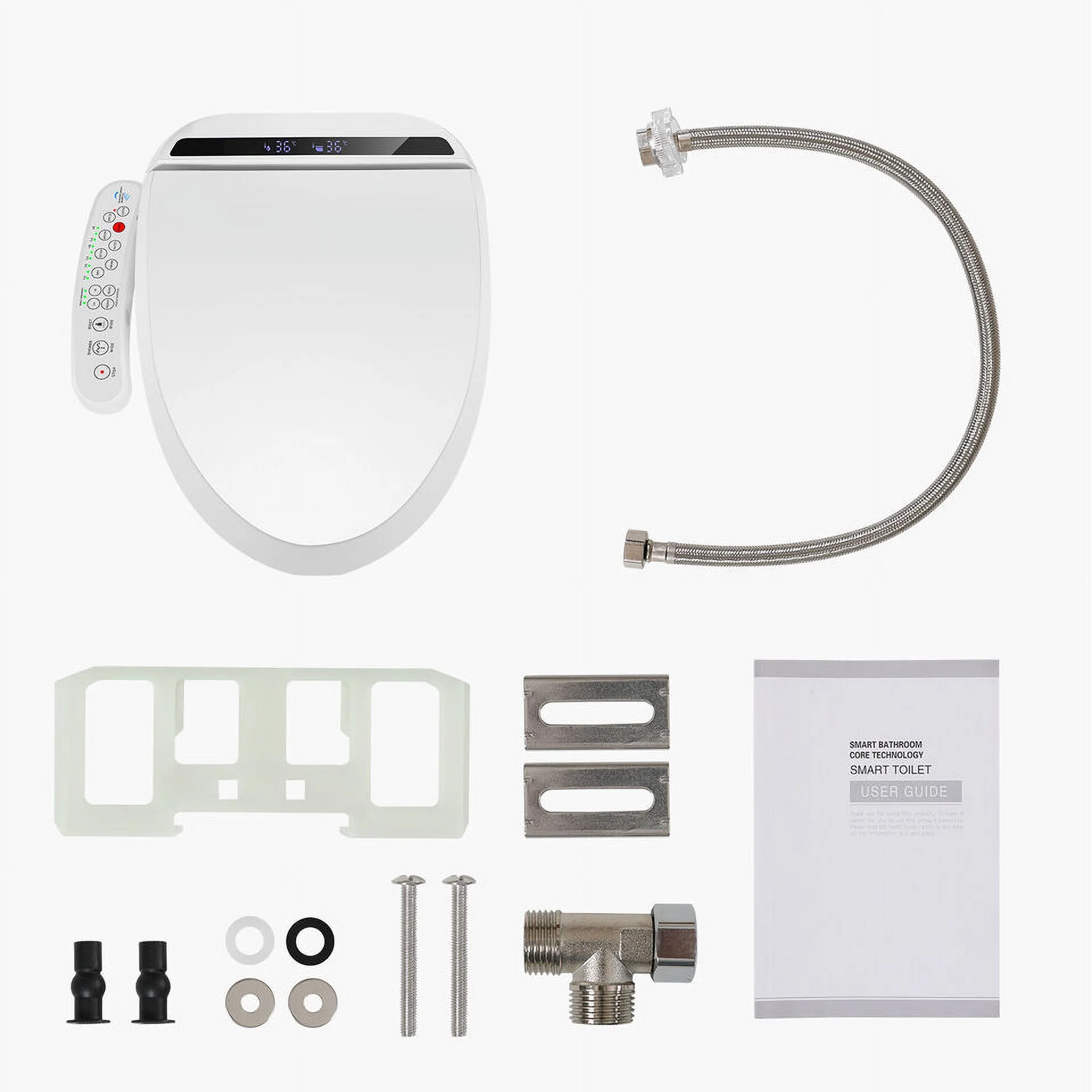 PULUOMIS Elongated Electronic Bidet Toilet Seat White with Heated Seat and Self-Cleaning Nozzle - Image 11