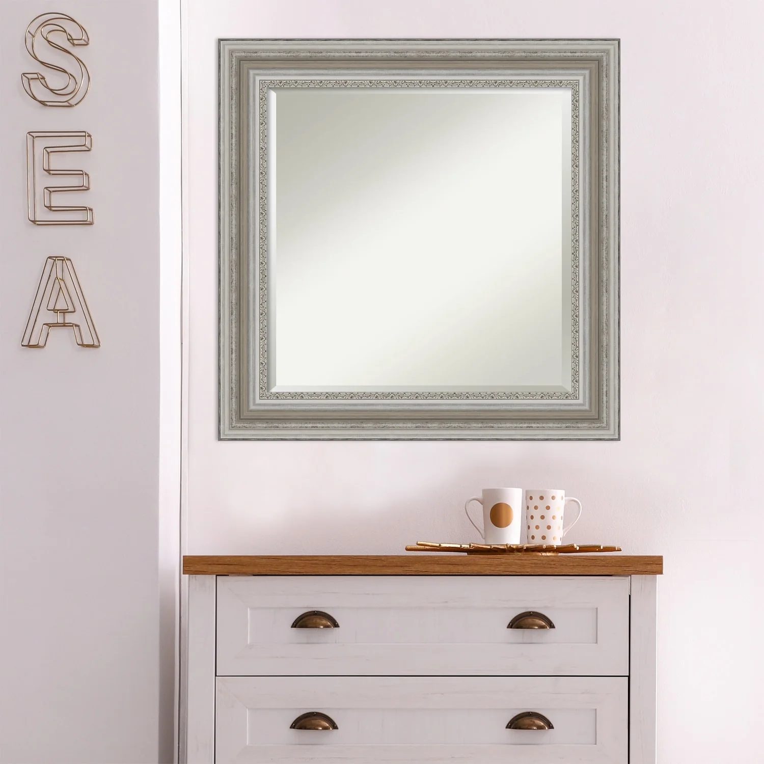 Beveled Bathroom Wall Mirror, Silver Frame Decorative Vanity Mirror for Bathroom, Bedroom and Entryway - Image 28