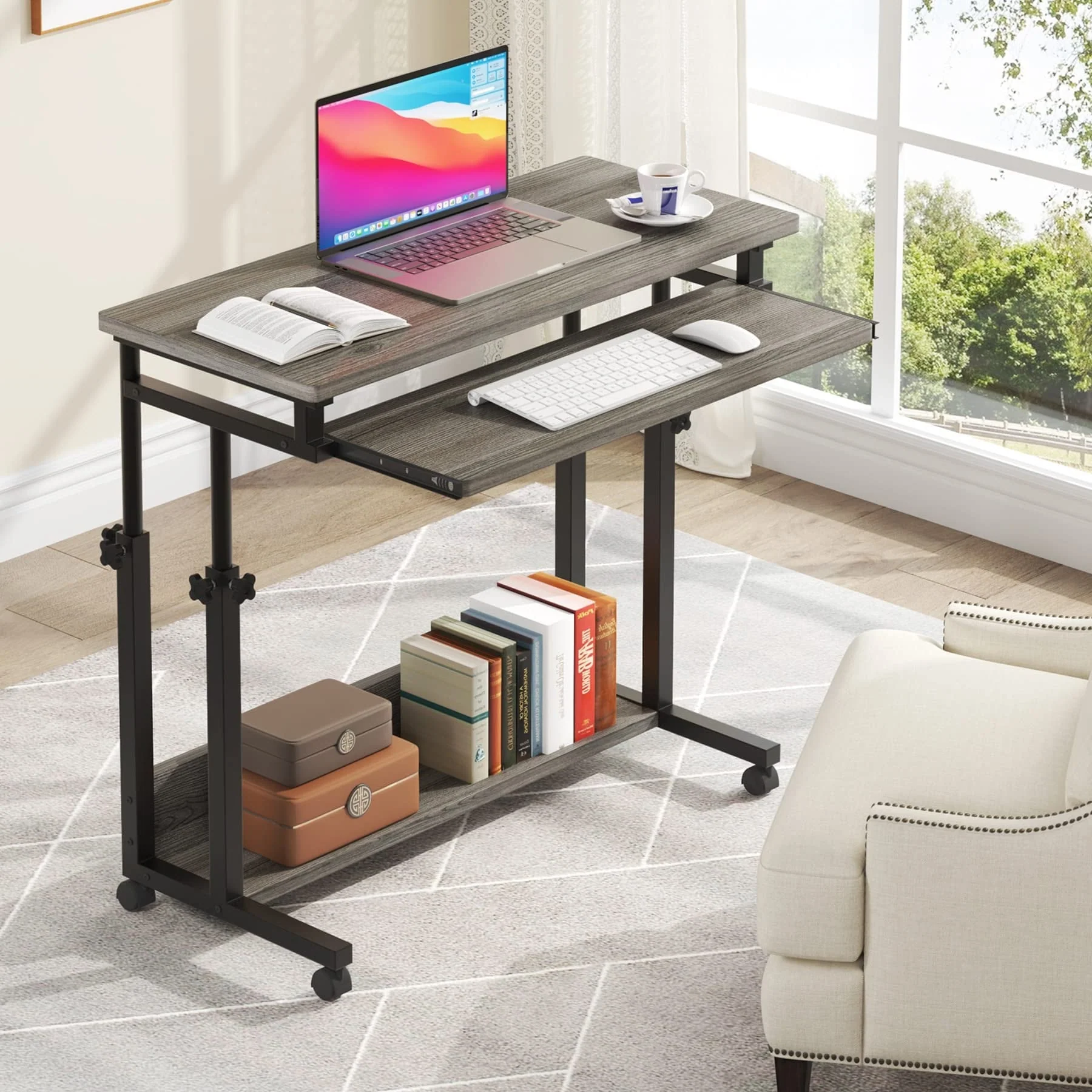 Height Adjustable Laptop Desk, Portable Sofa and Bed Table for Work and Study - Image 6